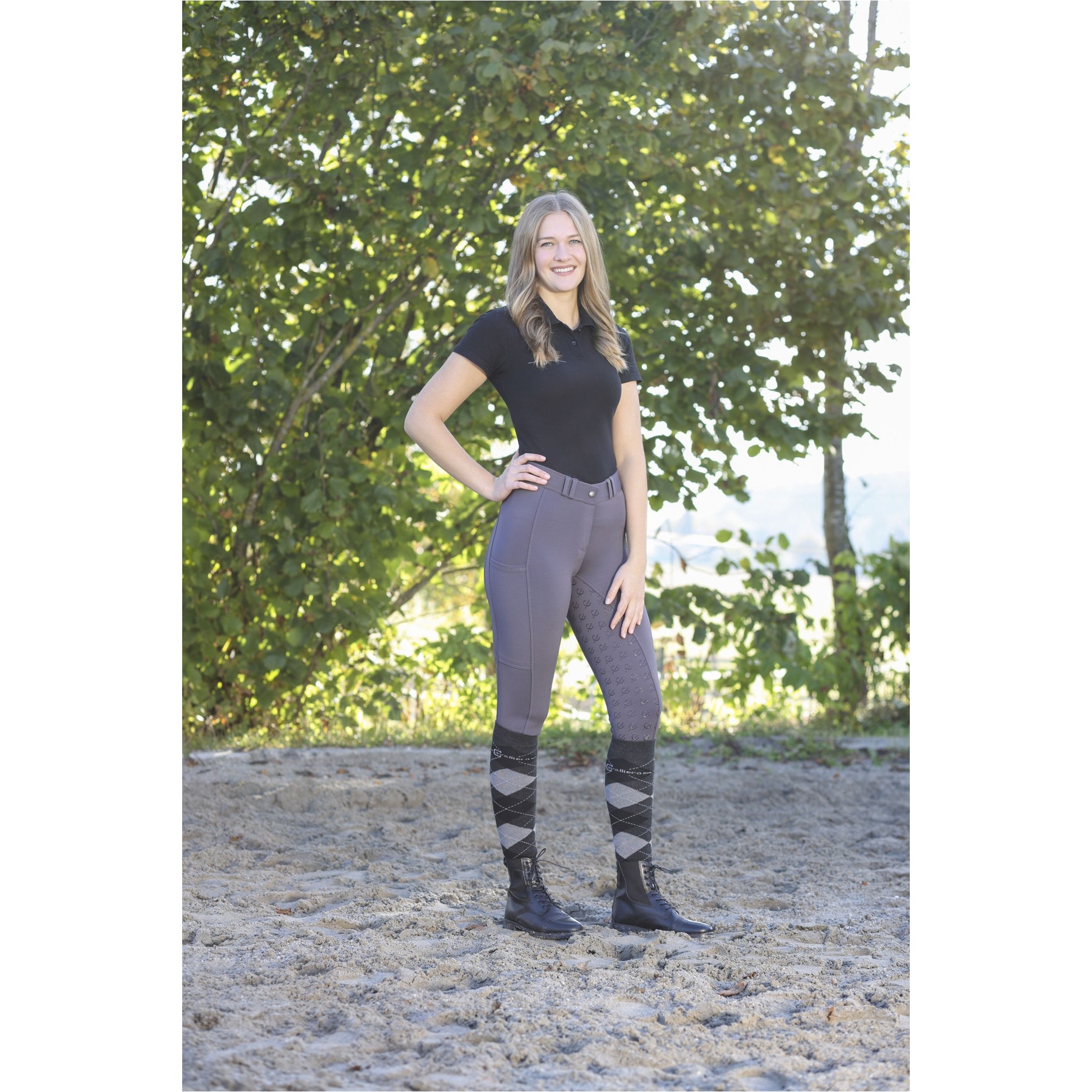 Damen Reithose Silikon Vollbesatz CLASSIC STAR graphite