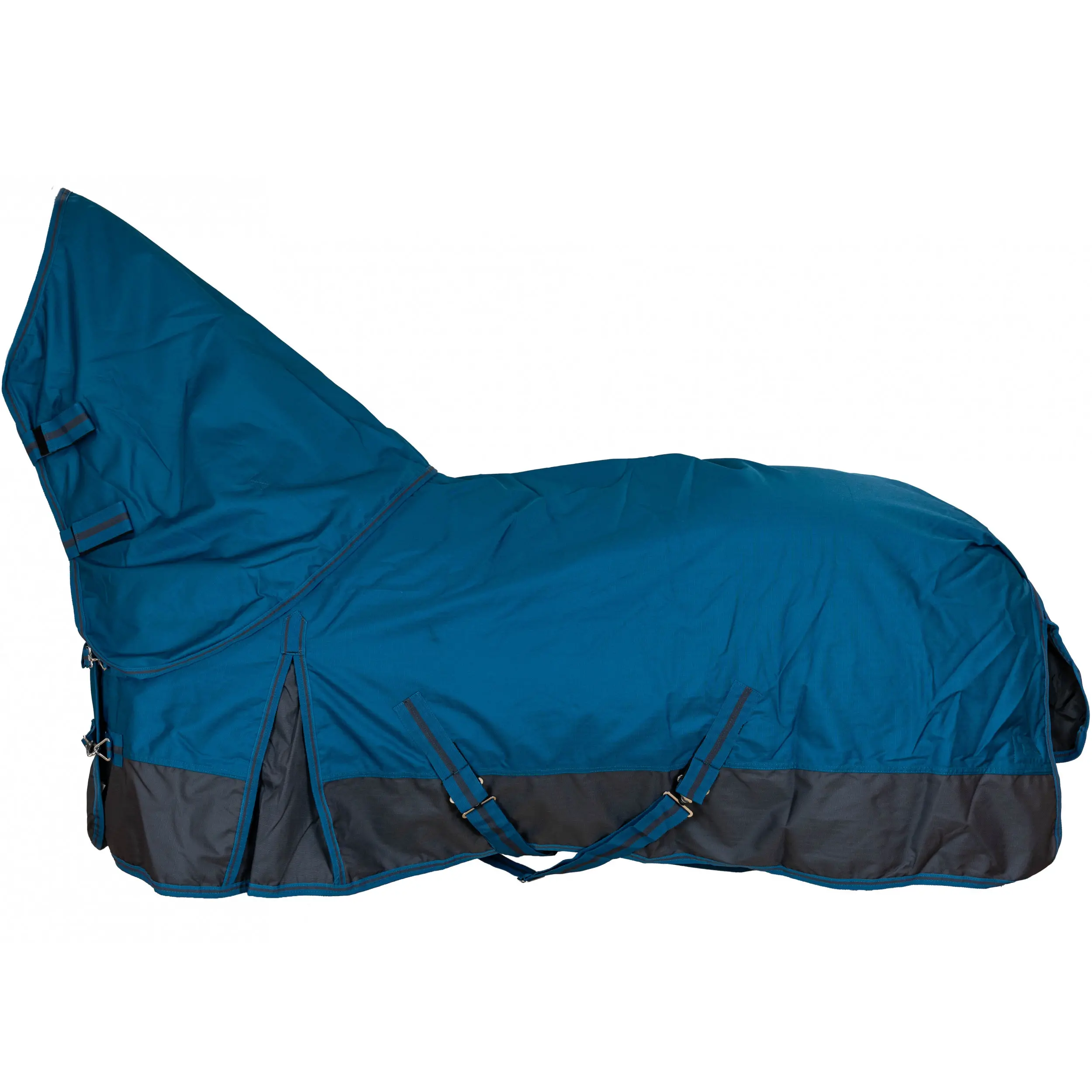 Weidedecke Full Neck Polarfleece 600D BASICLINE petrol/graphit