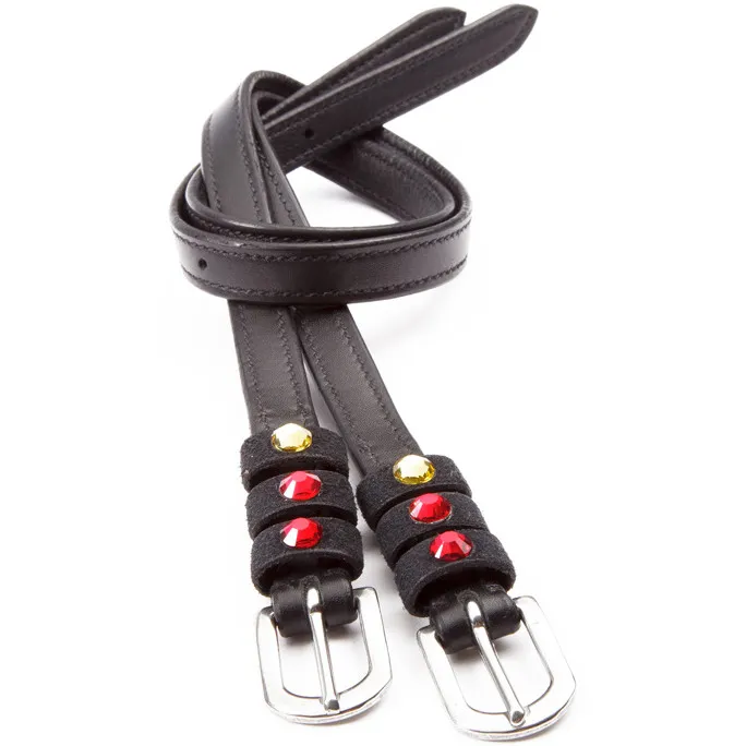 Sporenriemen SEASONS DREAMS schwarz/rot-gold 40,5cm