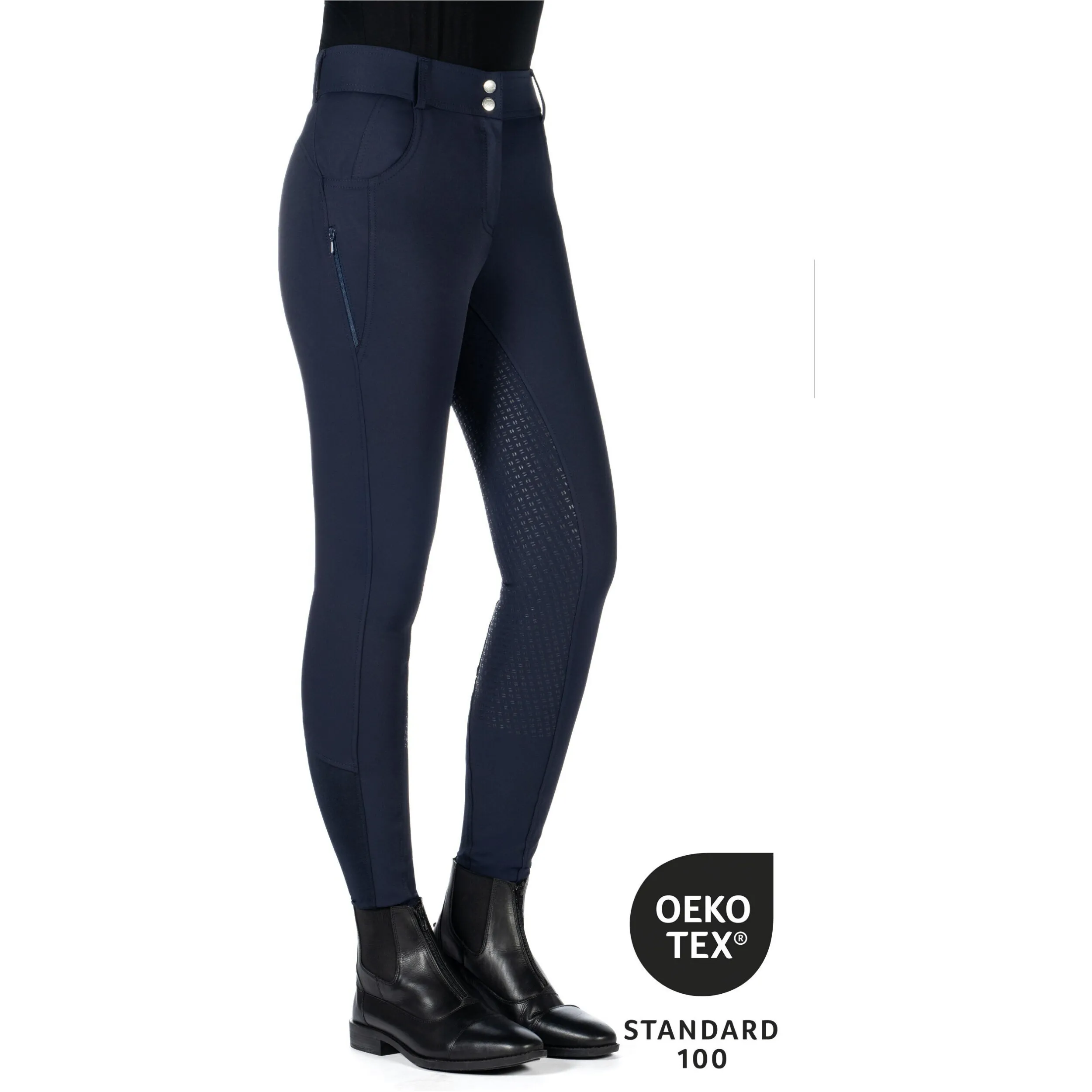 Damen Reithose Silikon Vollbesatz ARI MID RISE dunkelblau