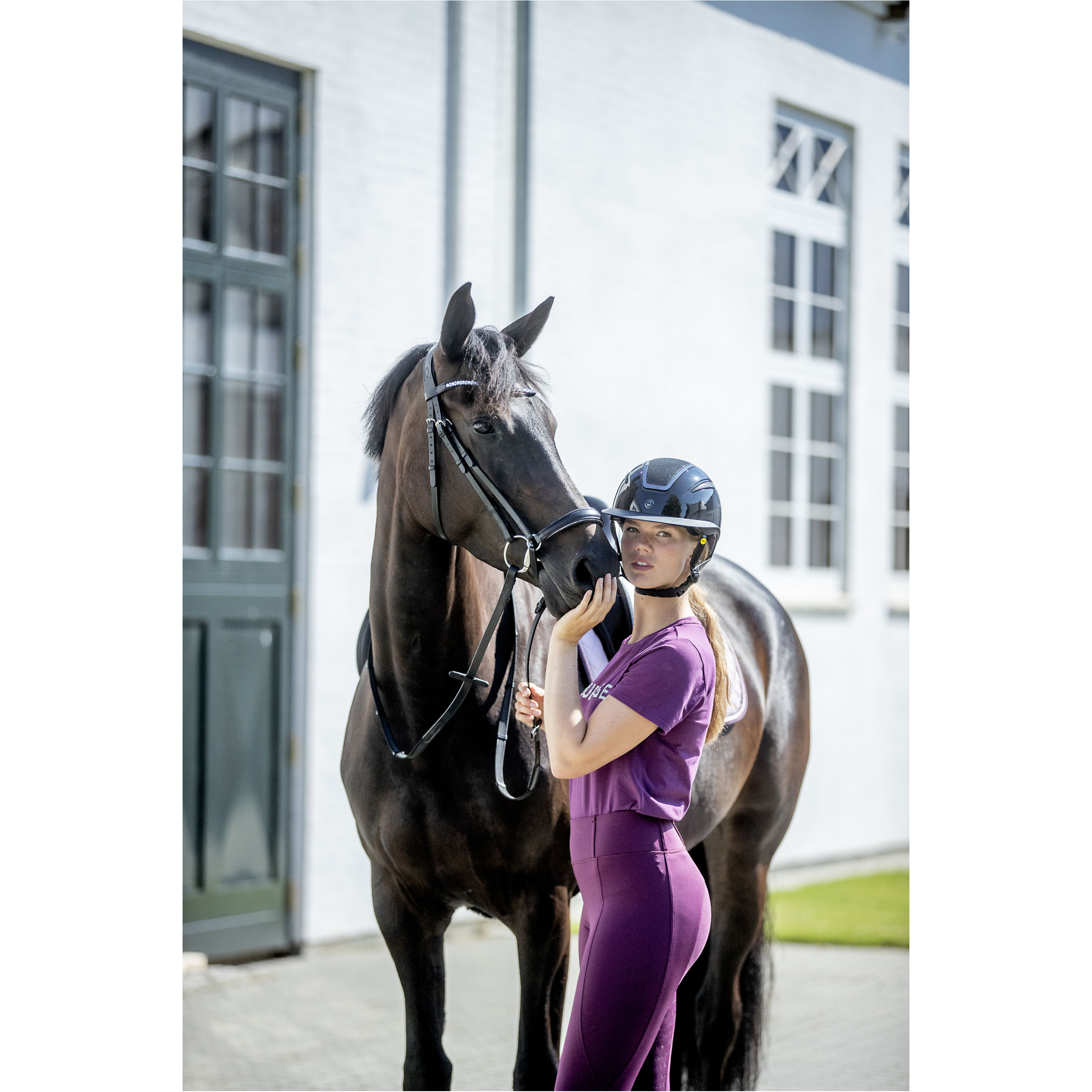 Damen Reitleggings Silikon Vollbesatz KENDRA italian plum