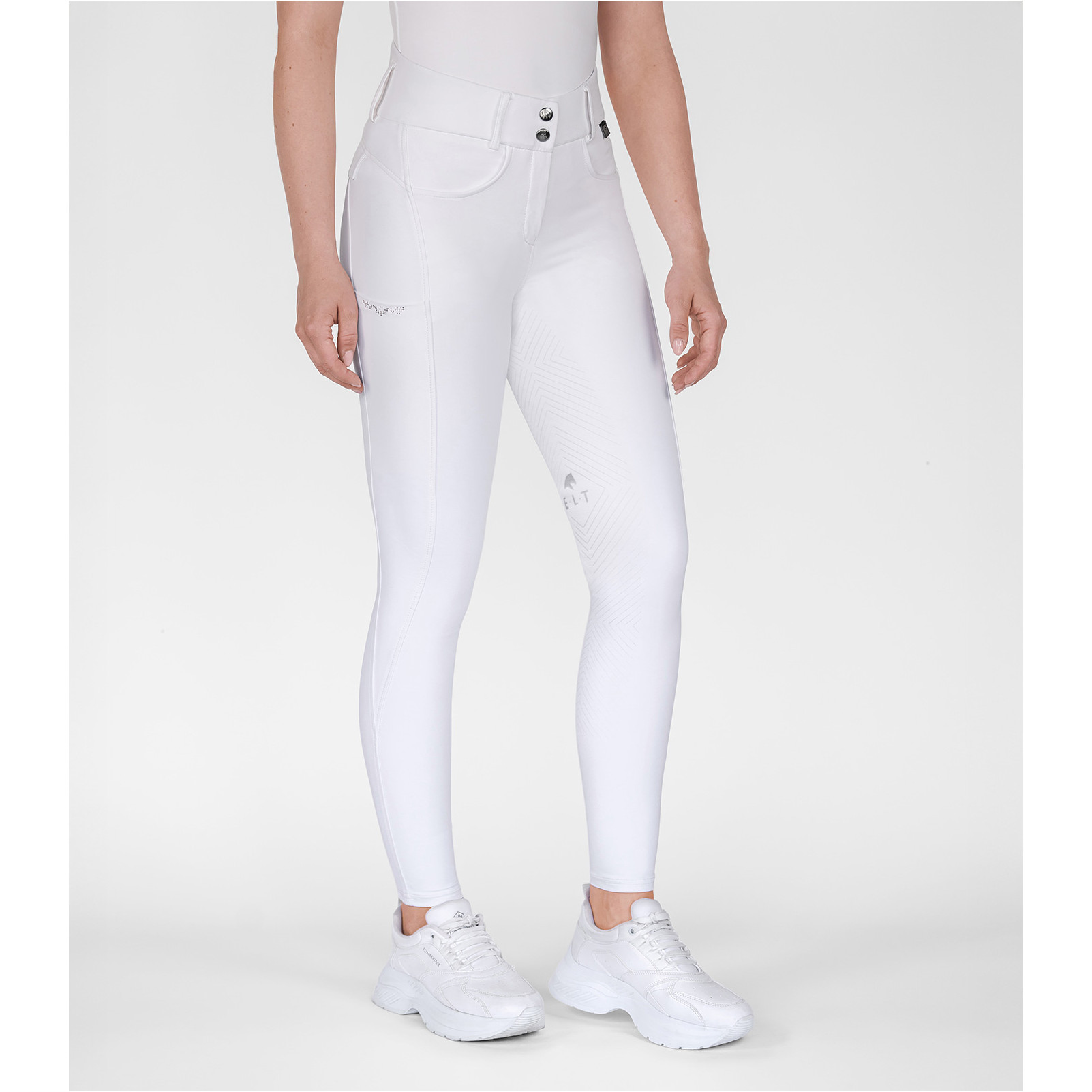 Damen Reithose Silikon Vollbesatz COMFORT RIDE GLAM weiß