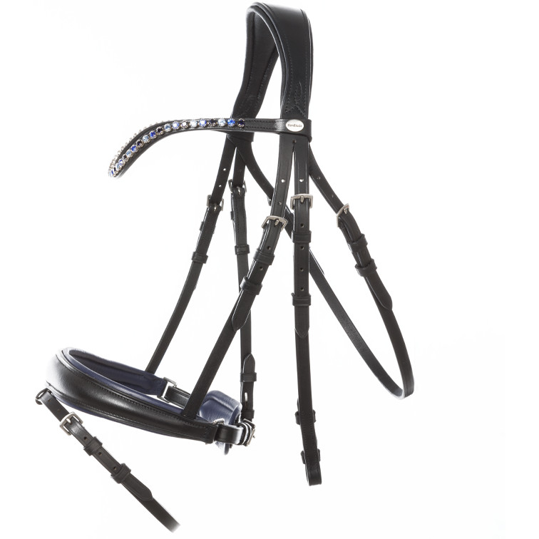 Trensenzaum mit schwedischen Reithalfter OCEAN schwarz