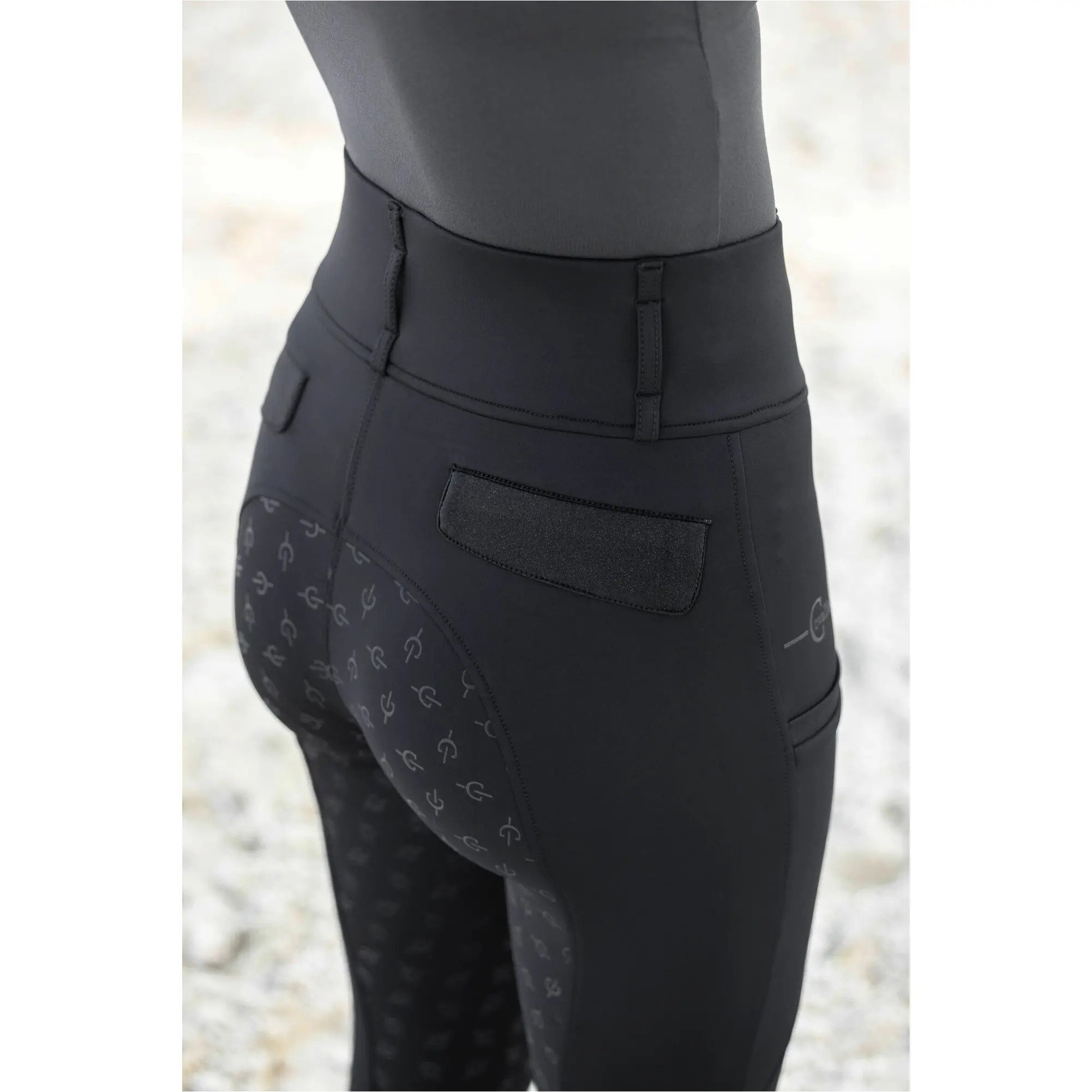 Damen Reitleggings Silikon Vollbesatz High Waist schwarz