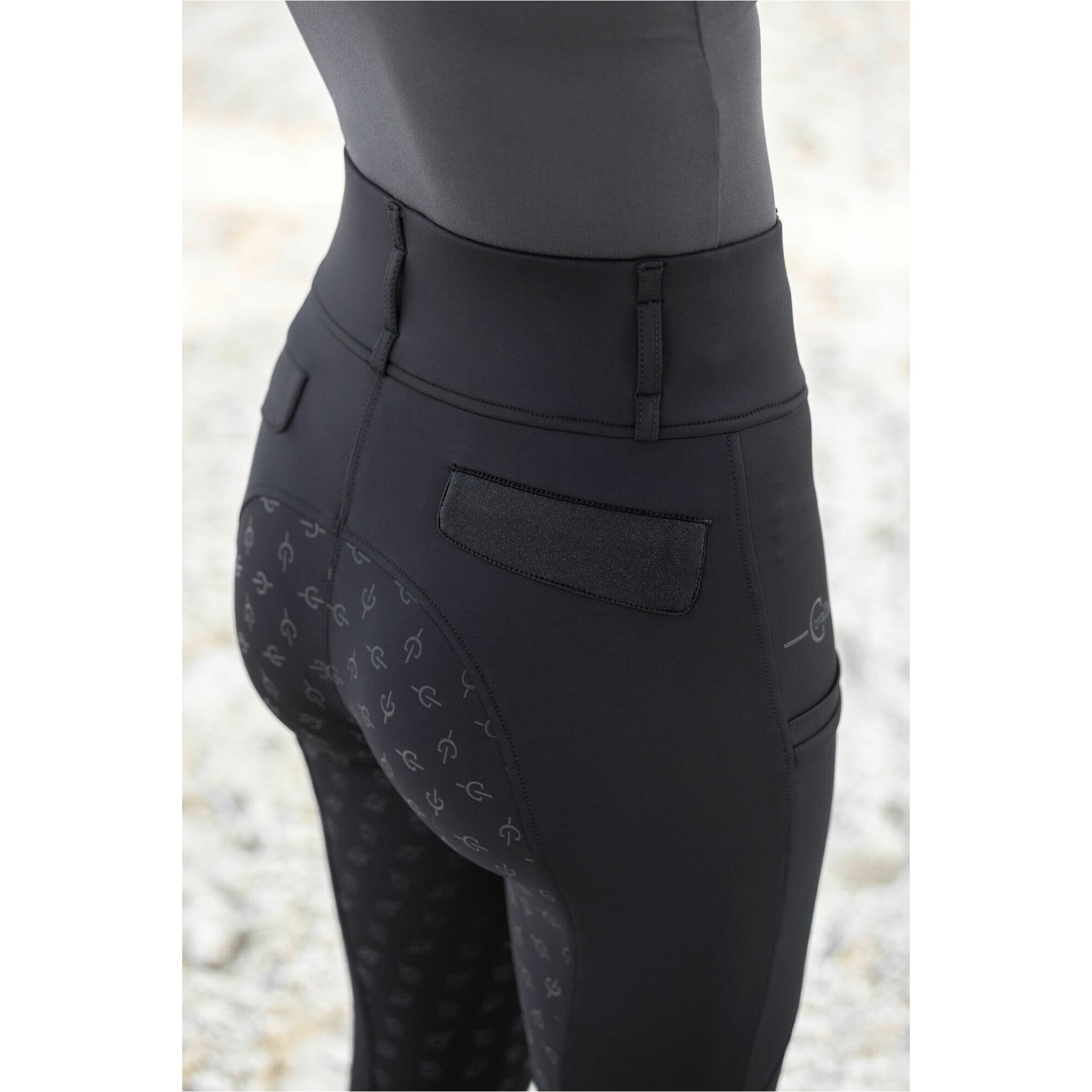 Damen Reitleggings Silikon Vollbesatz High Waist schwarz