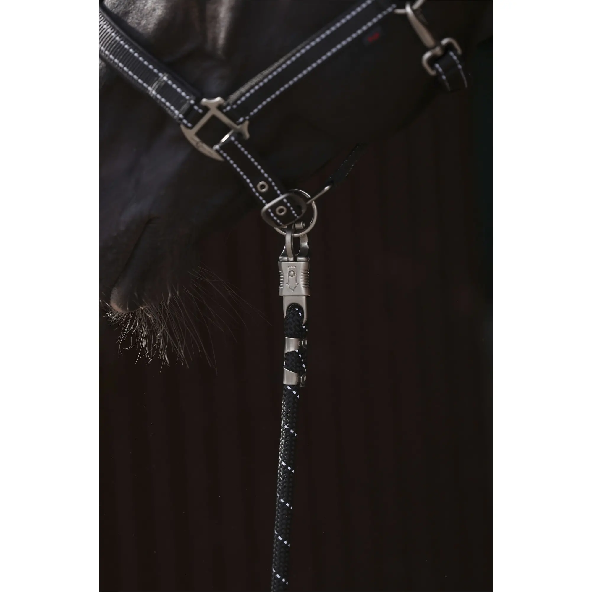 Führstrick mit Panikhaken REFLECTIVE black/silver