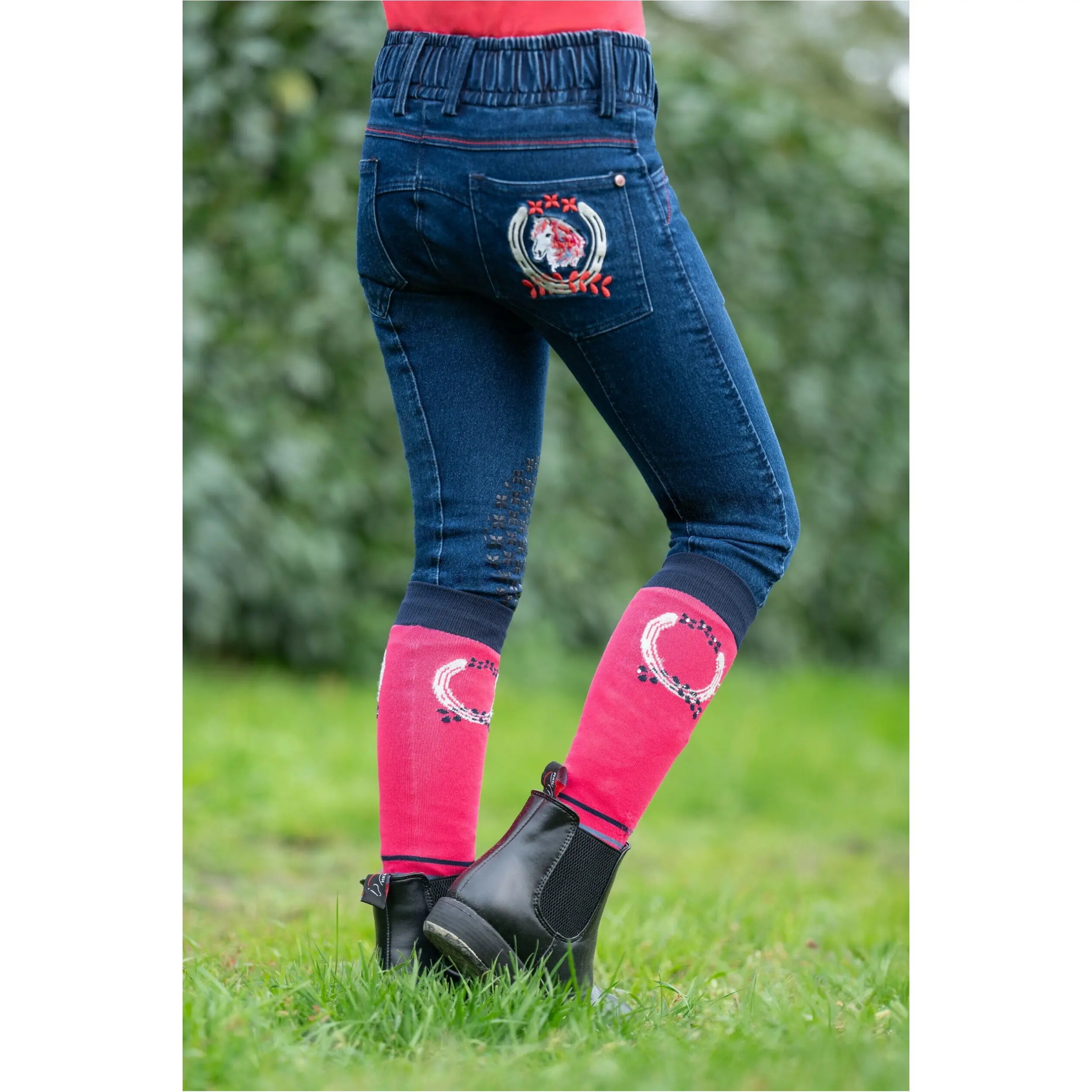 Kinder Reithose Silikon Kniebesatz AYMEE DENIM dunkelblau