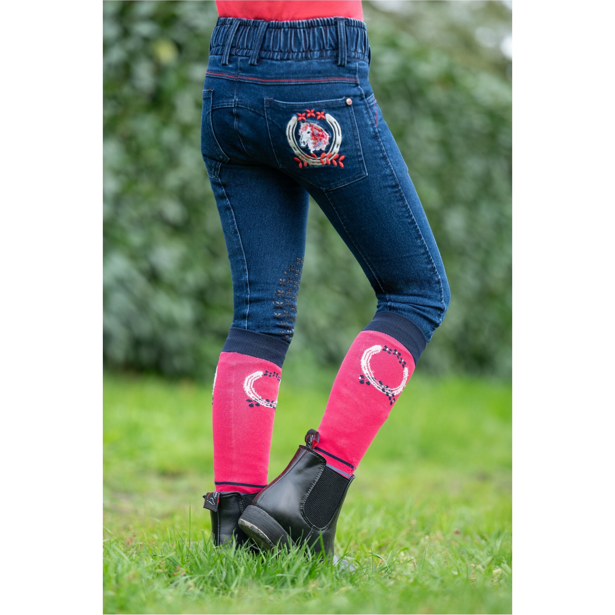 Kinder Reithose Silikon Kniebesatz AYMEE DENIM dunkelblau