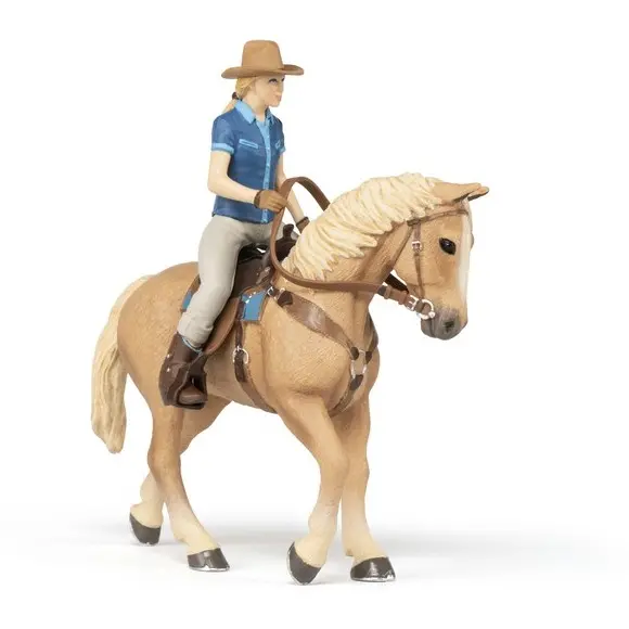 Westernpferd mit Reiterin braun