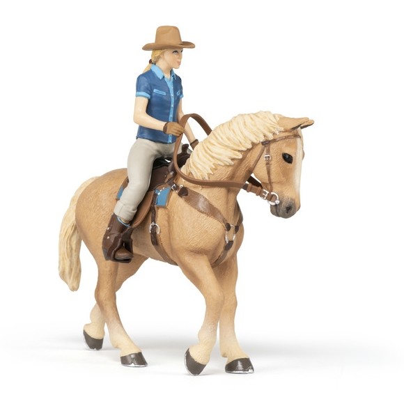 Westernpferd mit Reiterin braun
