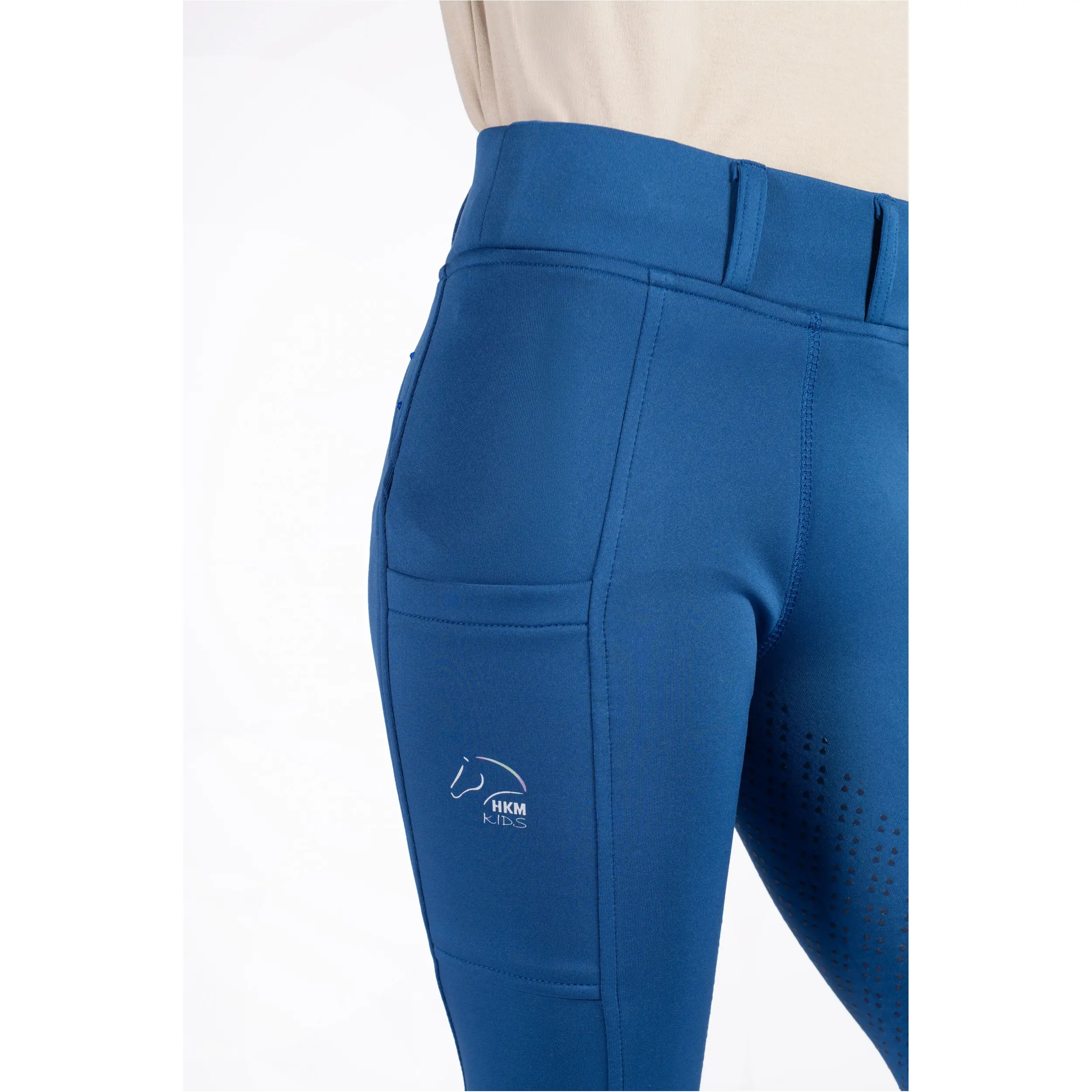 Kinder Reitleggings Silikon Vollbesatz LANA II STYLE blau