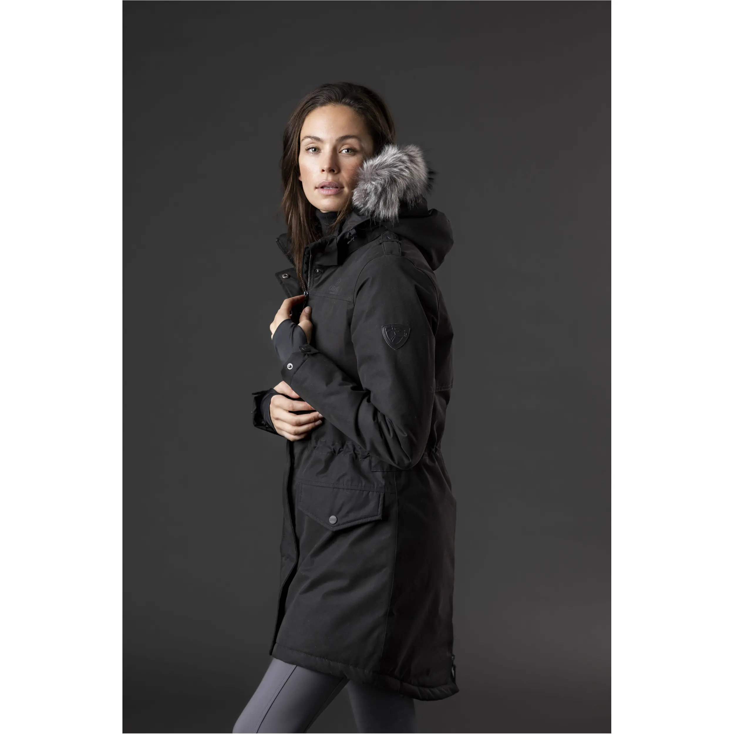 Damen Winterreitmantel AMY schwarz