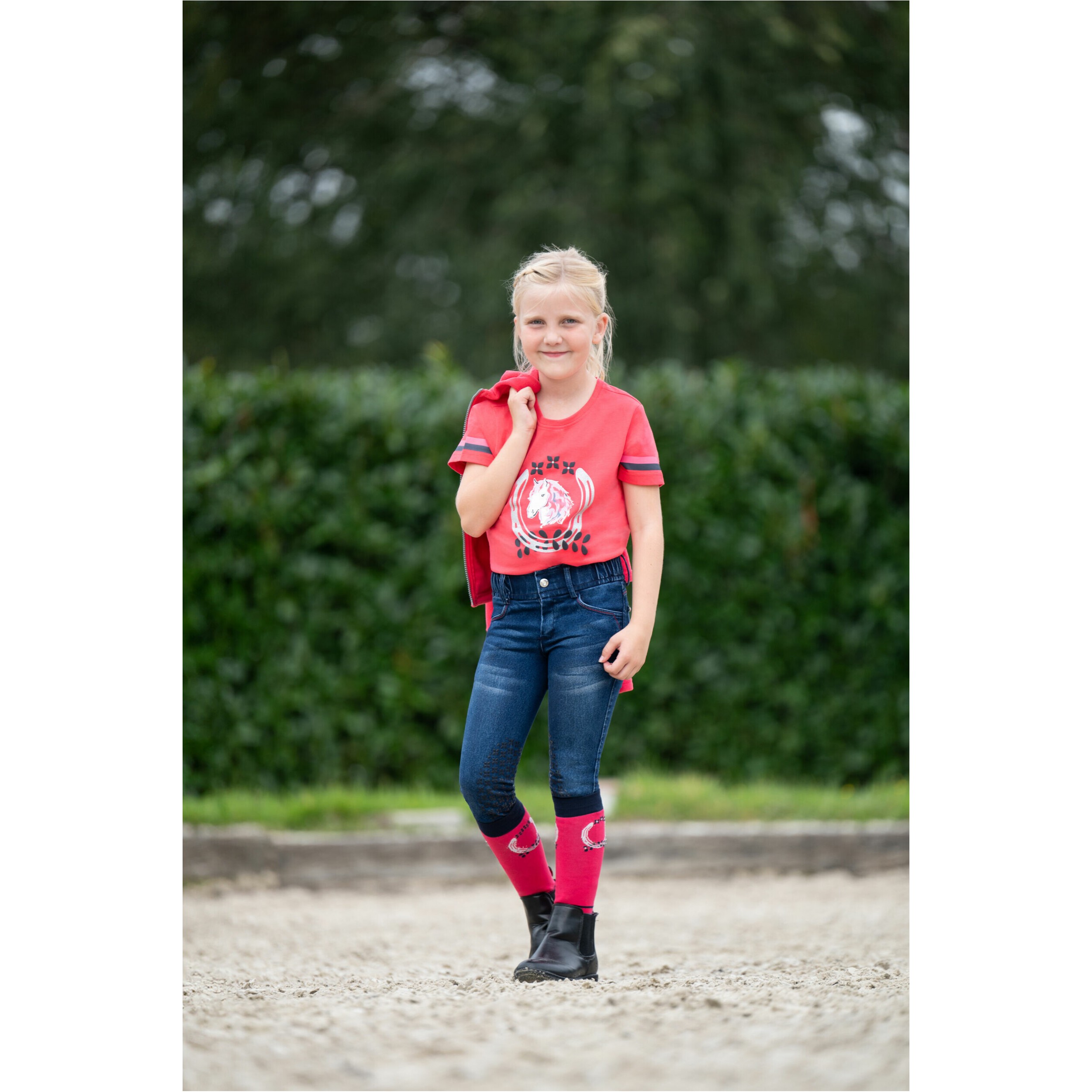 Kinder Reithose Silikon Kniebesatz AYMEE DENIM dunkelblau