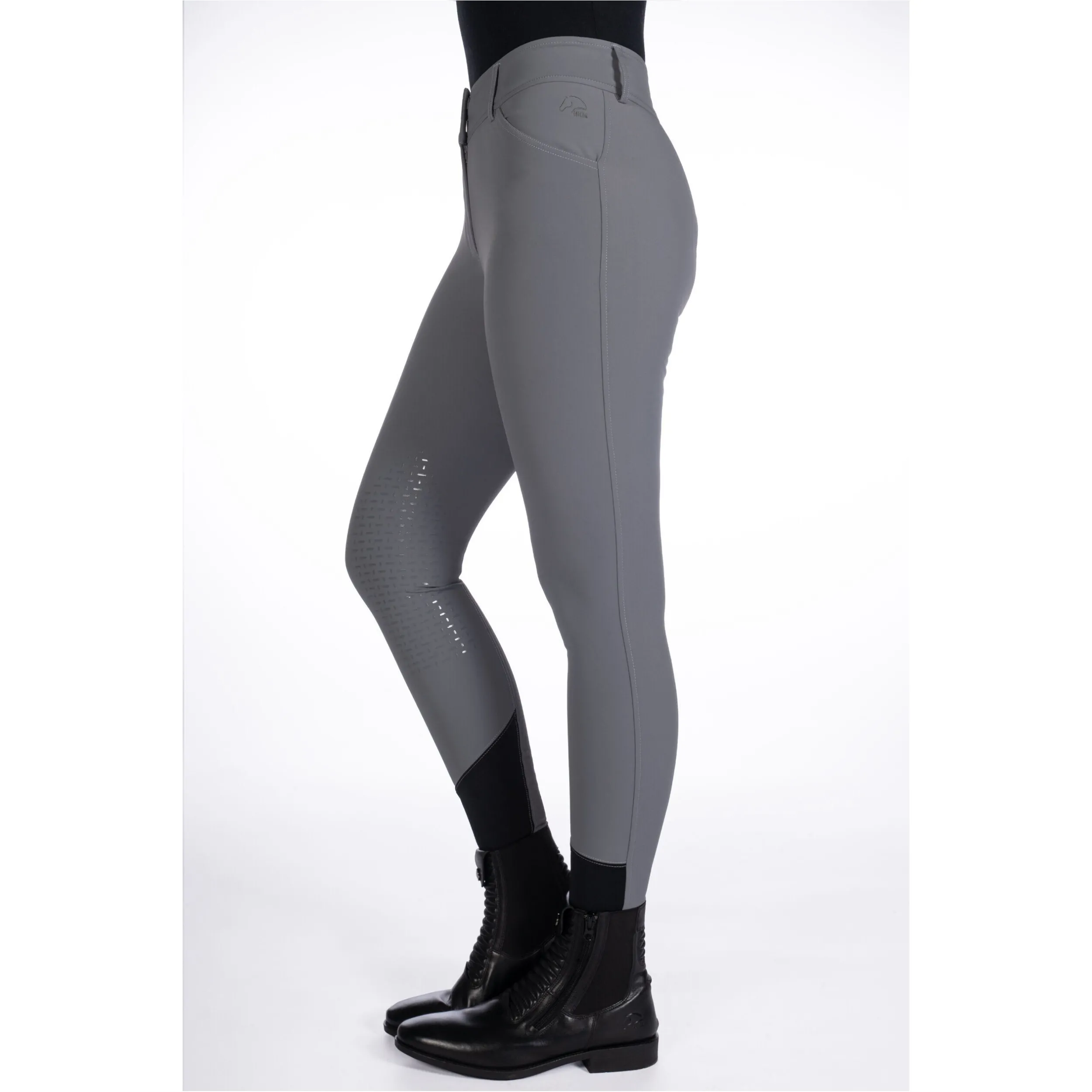 Damen Reithose Silikon Kniebesatz TAMPA grau