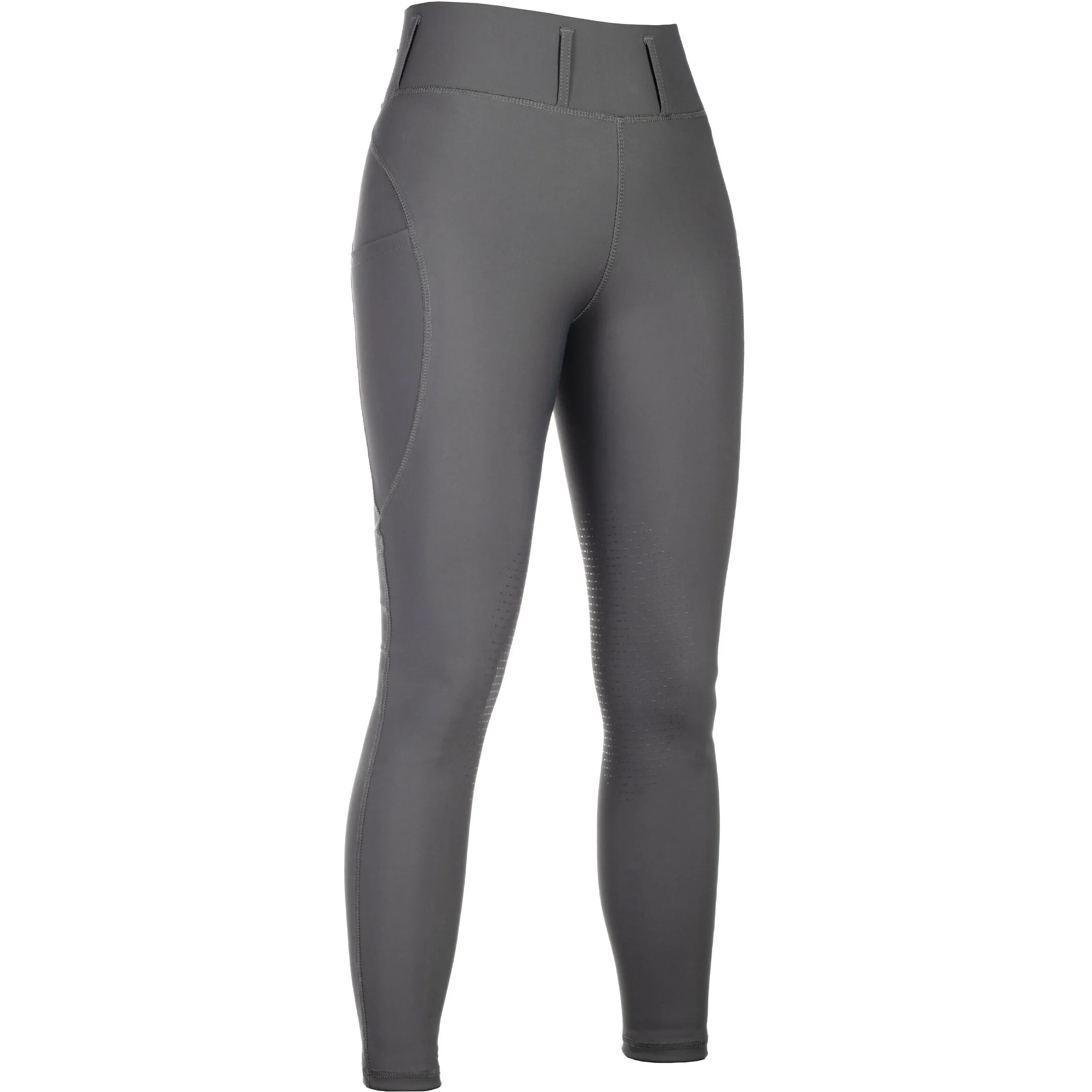 Damen Reitleggings Silikon Kniebesatz JIL HIGH WAIST grau