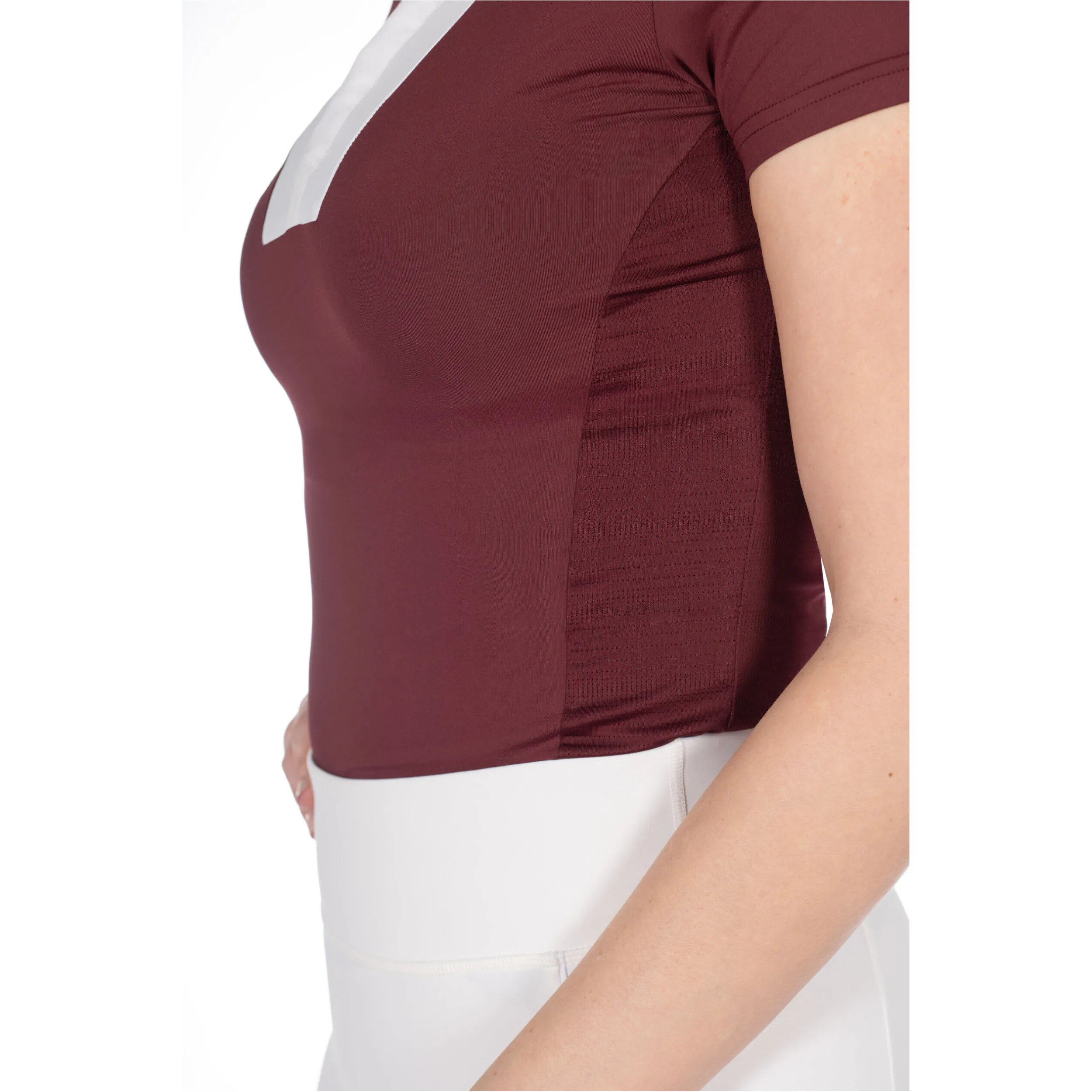 Damen Turniershirt Kurzarm VIRGINIA bordeaux