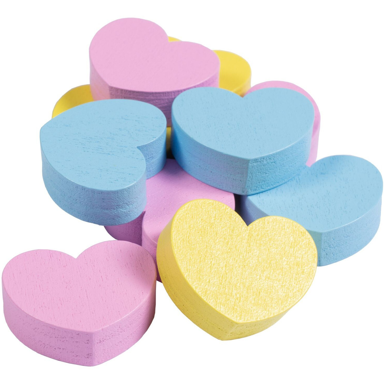 Leckerlis aus Holz HEARTS gelb/rosa/aqua