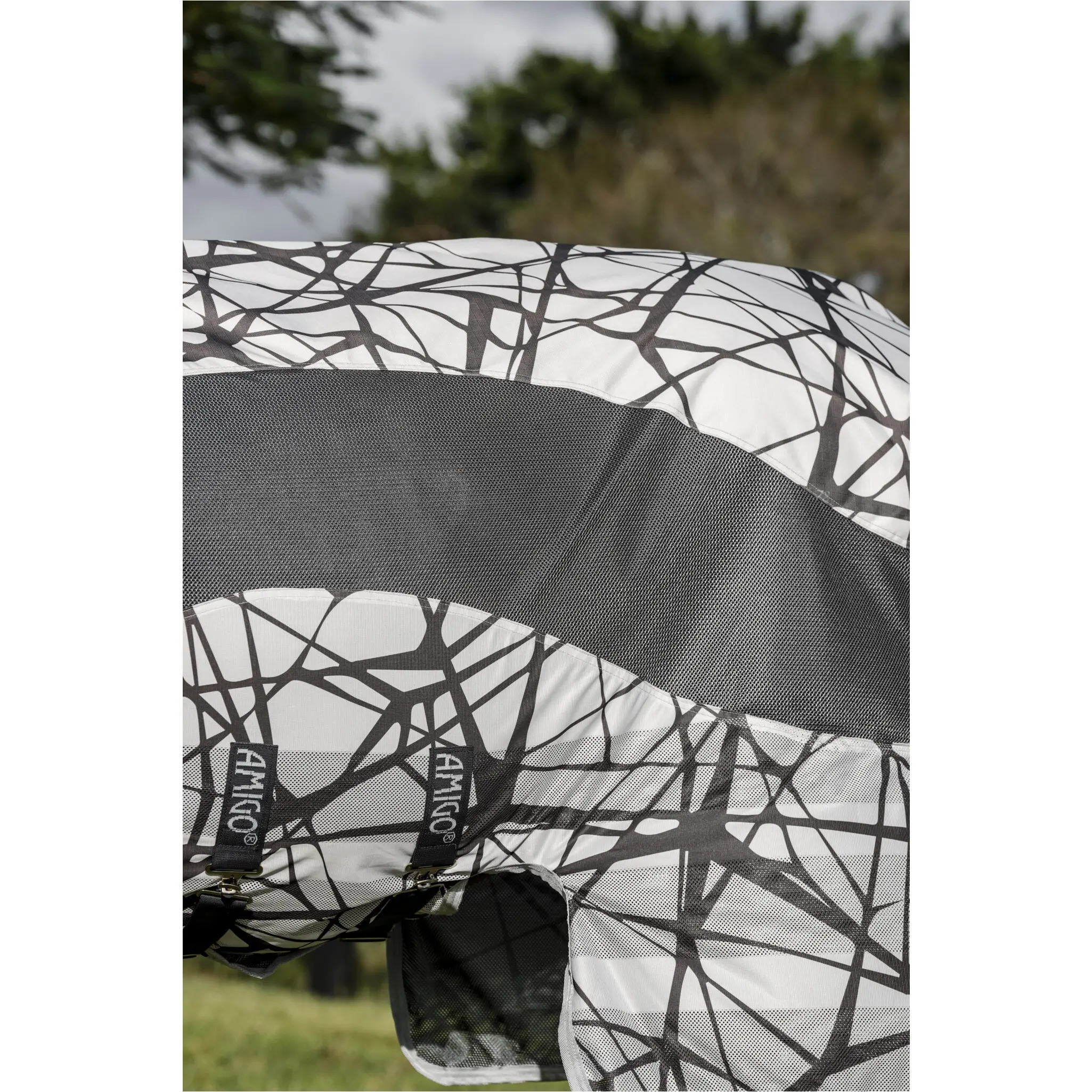 Fliegen- und Regendecke mit Halsteil (abnehmbar) 600D AMIGO 3 in 1 Camofly print/grey