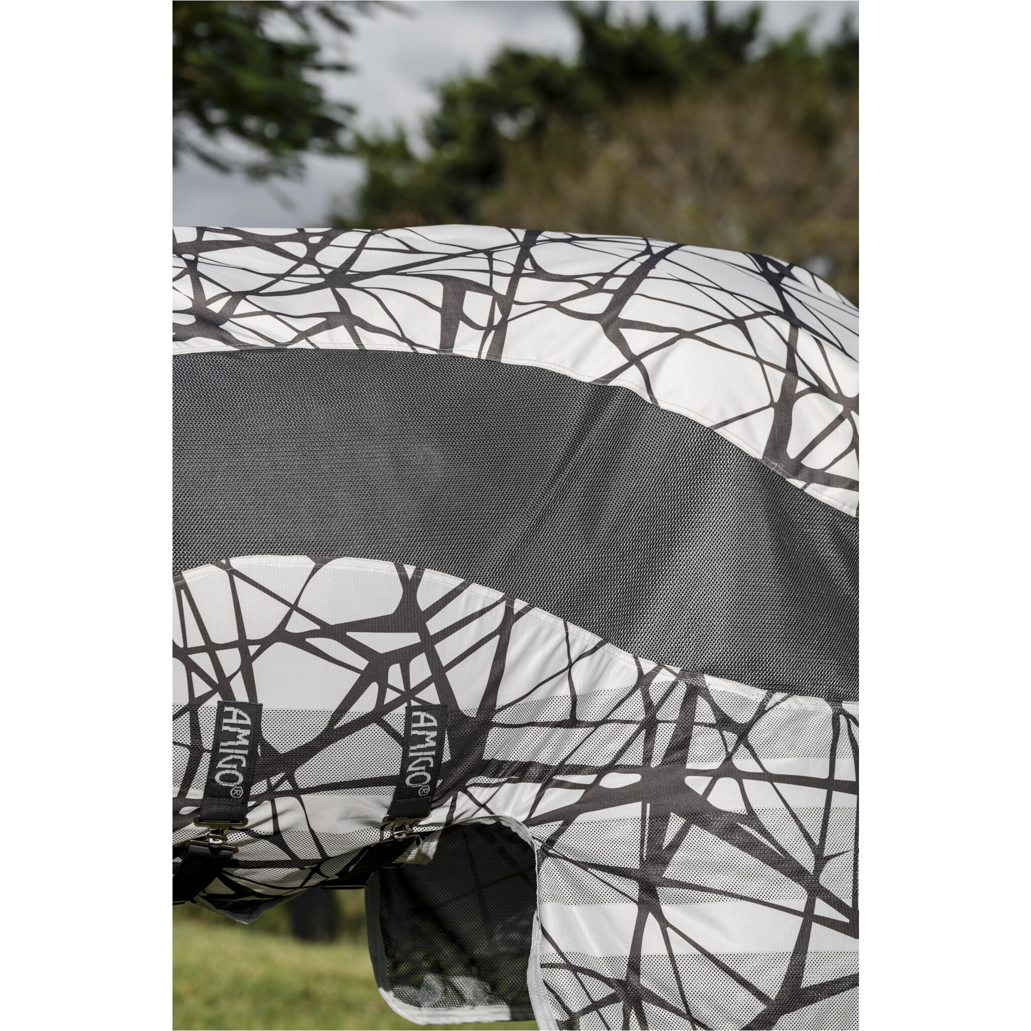 Fliegen- und Regendecke mit Halsteil (abnehmbar) 600D AMIGO 3 in 1 Camofly print/grey