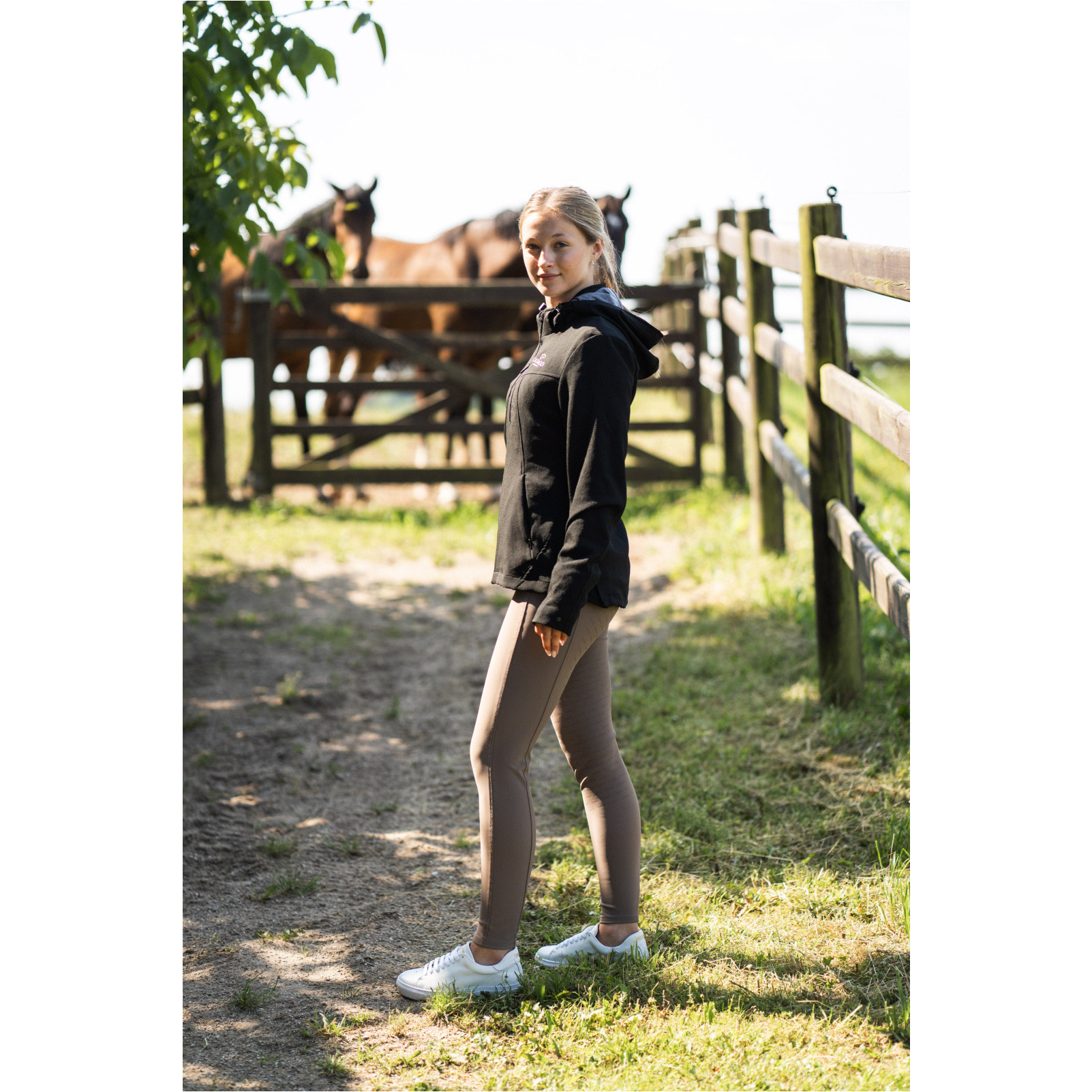 Damen Reitleggings Silikon Vollbesatz RIVER F/G mit Gürtelschlaufen falcon
