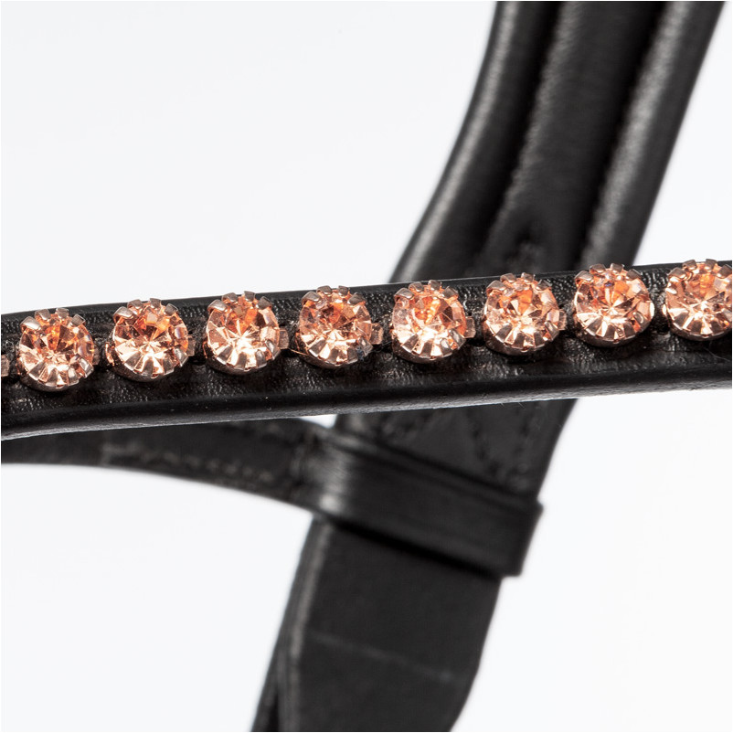 Trensenzaum mit schwedischen Reithalfter ROSE schwarz