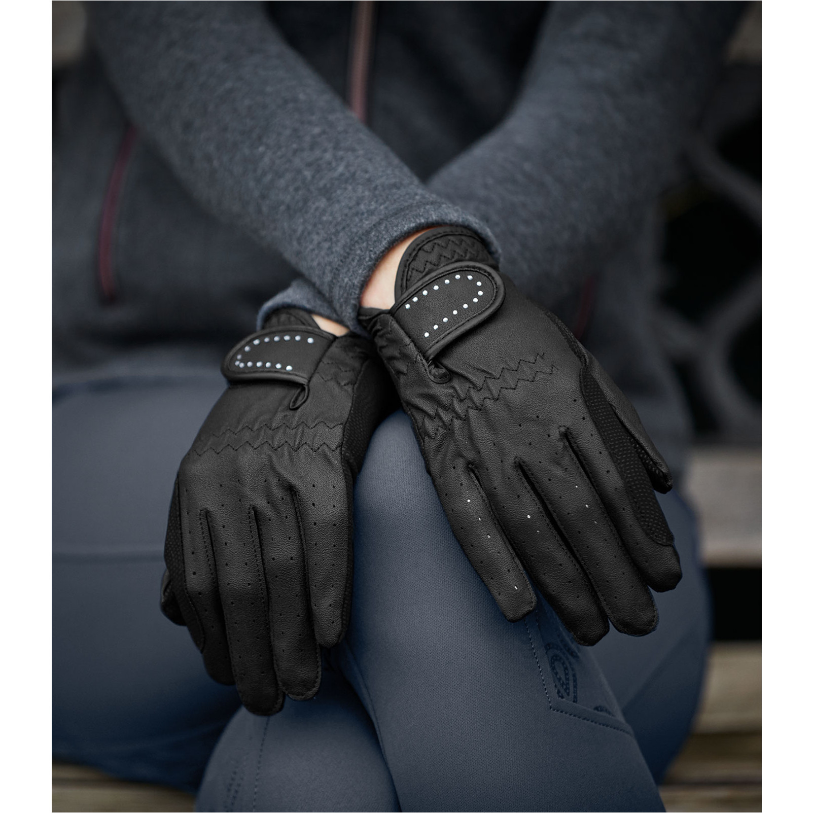 Winter Reithandschuhe DER ALLROUNDER schwarz/silber