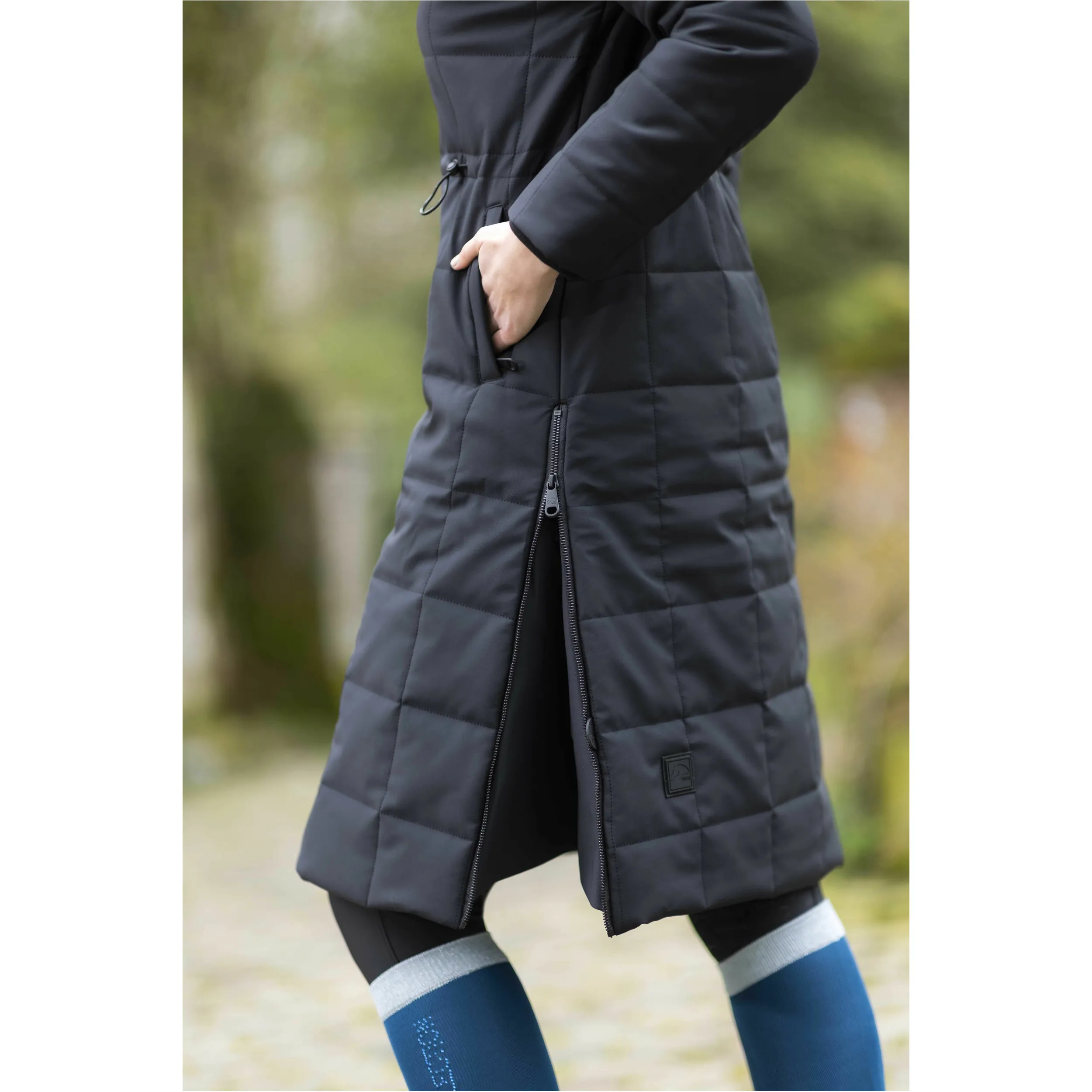 Winter Damen Reitmantel inkl. Powerbank HONEY schwarz