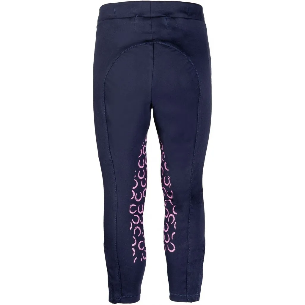 Kinder Reithose Silikon Kniebesatz PINK PONY dunkelblau