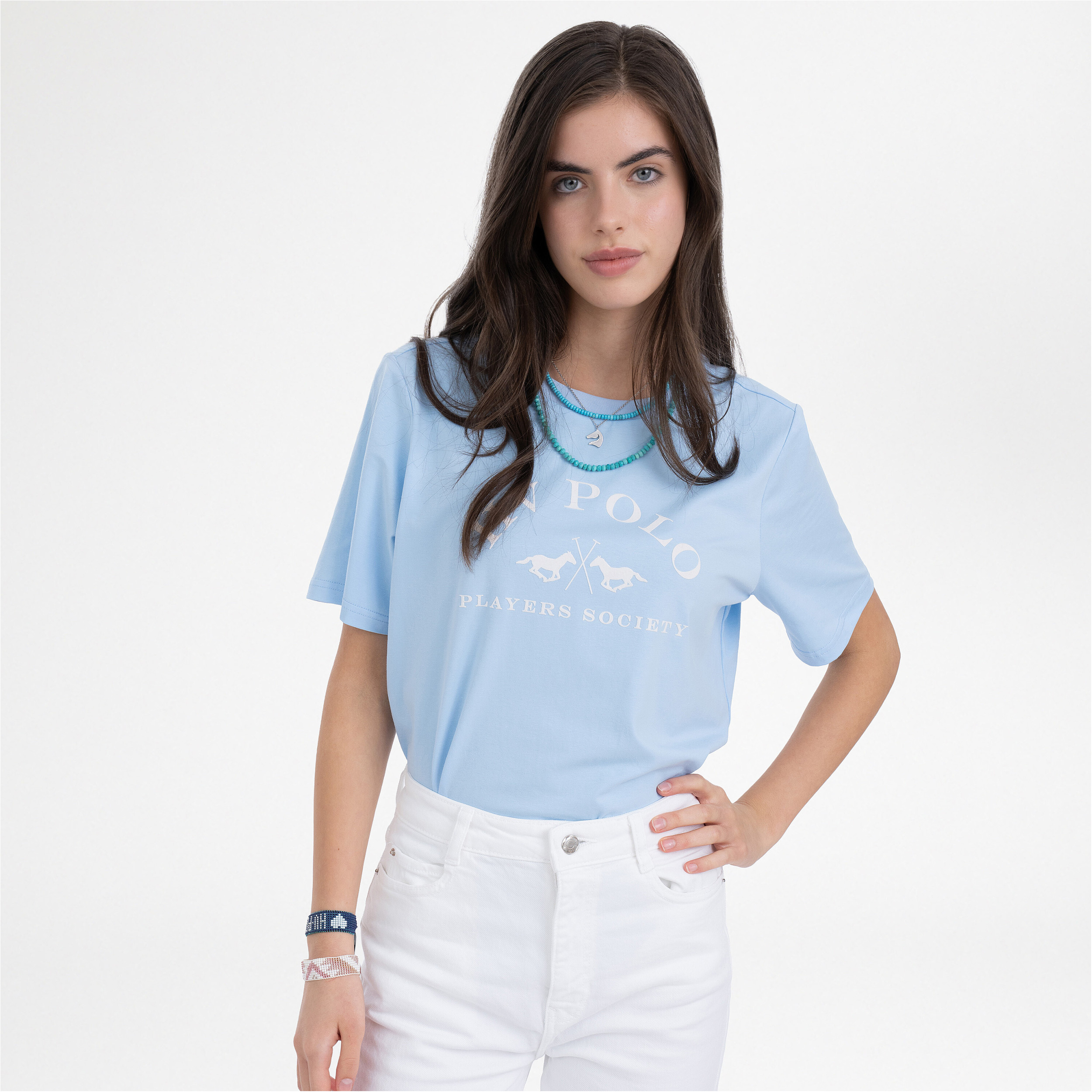 Damen T-Shirt HVPNatalie powder blau