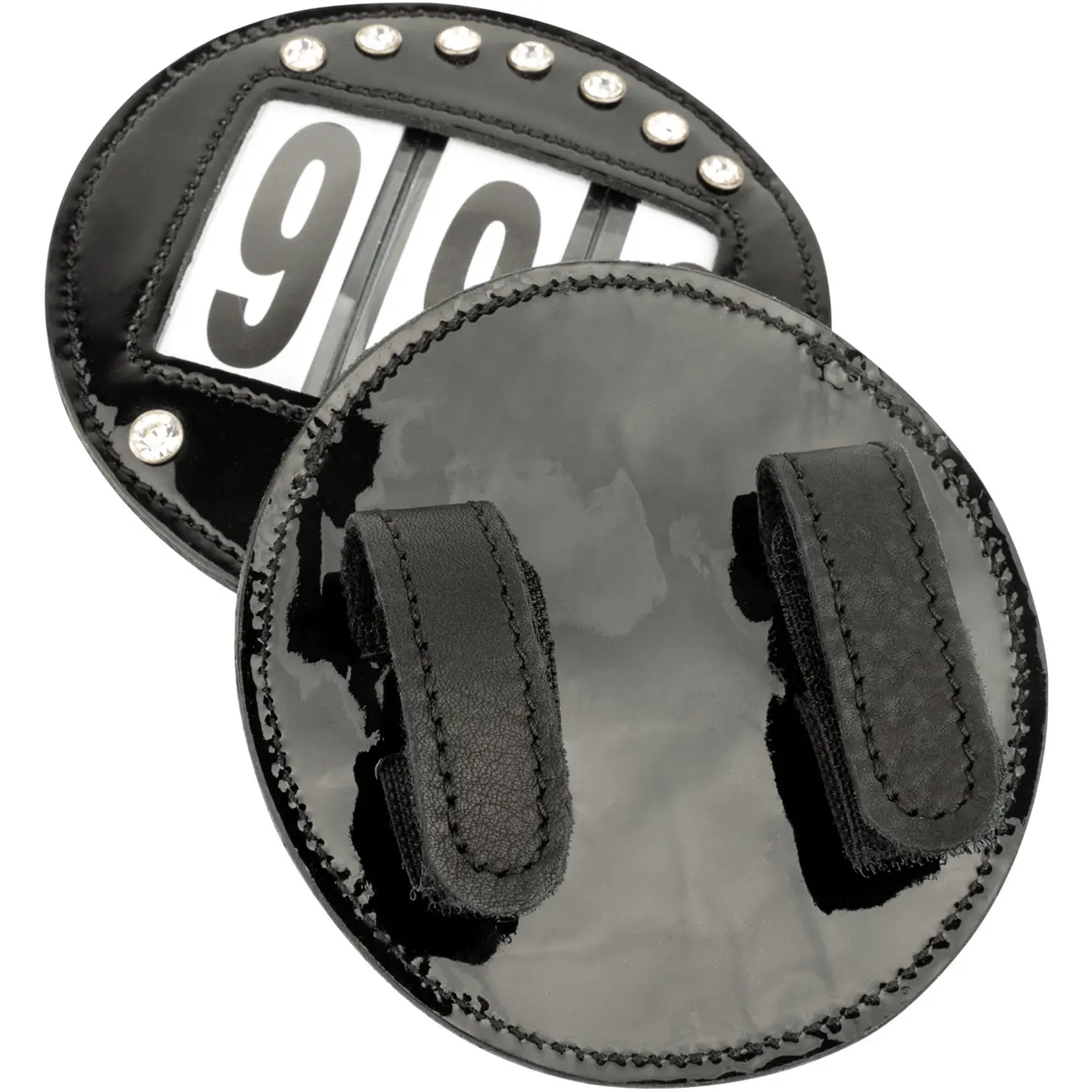 Kopfnummern 3-stellig Lackleder schwarz 9,5cm