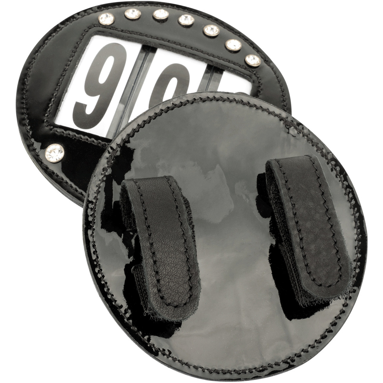 Kopfnummern 3-stellig Lackleder schwarz 9,5cm