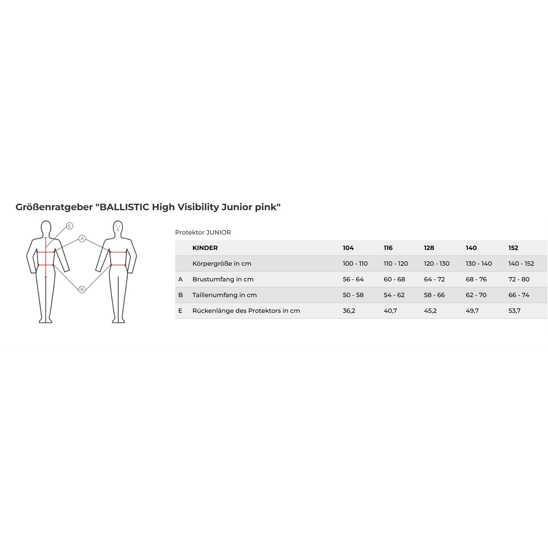 Kinder Rückenprotektor BALLISTIC HIGH VISIBILITY Junior pink