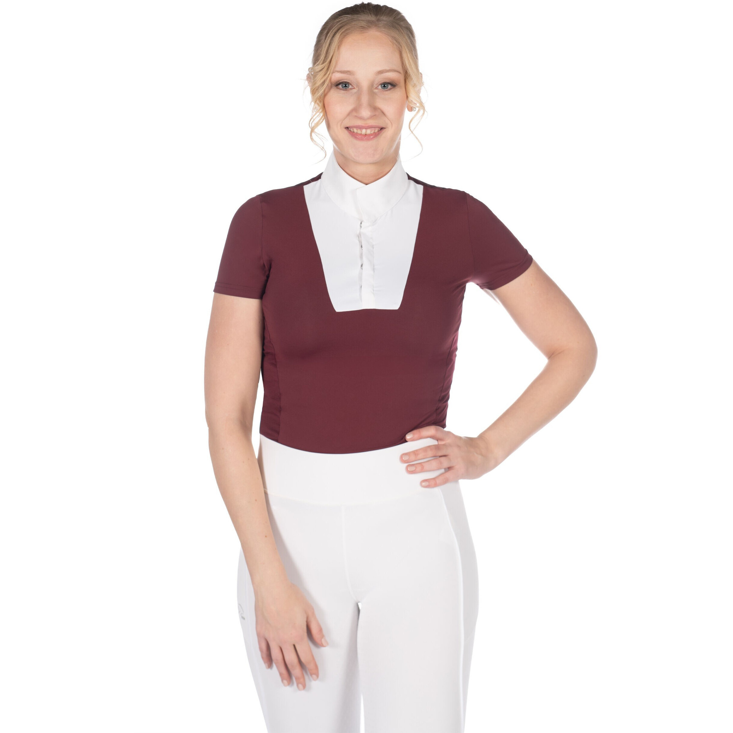 Damen Turniershirt Kurzarm VIRGINIA bordeaux