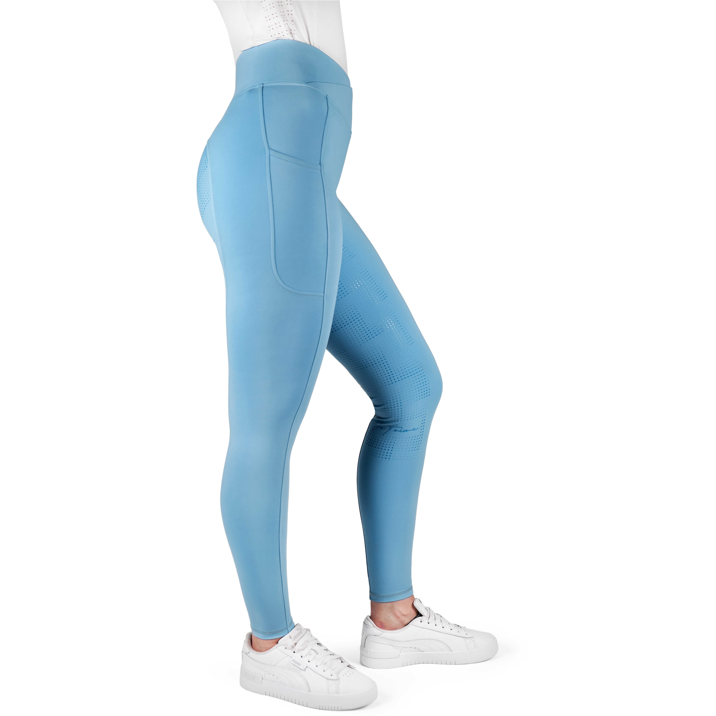 Damen Reitleggings Silikon Vollbesatz EK-Fanny himmelblau 