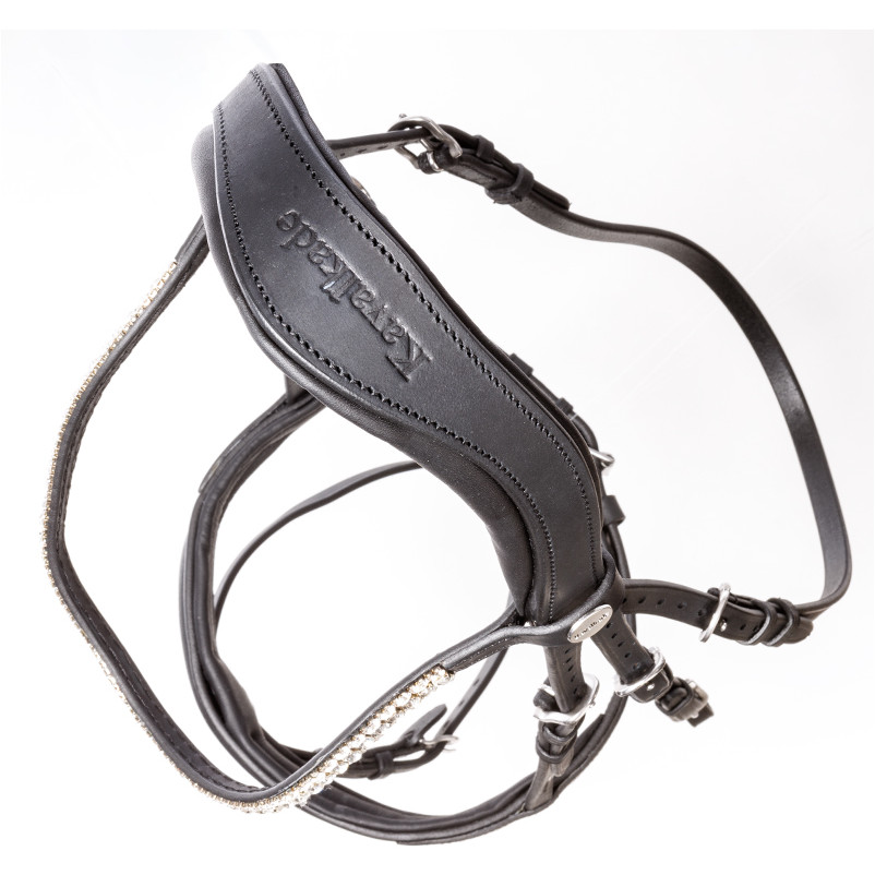 Trensenzaum englisch kombiniert EVERNESS Leder geölt schwarz