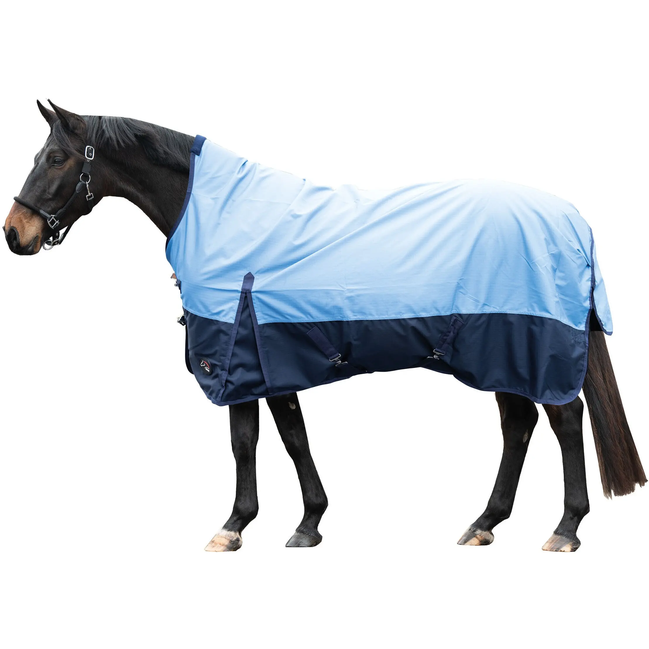 Weidedecke High Neck 100g Füllung 600D NORWICH dunkelblau/hellblau