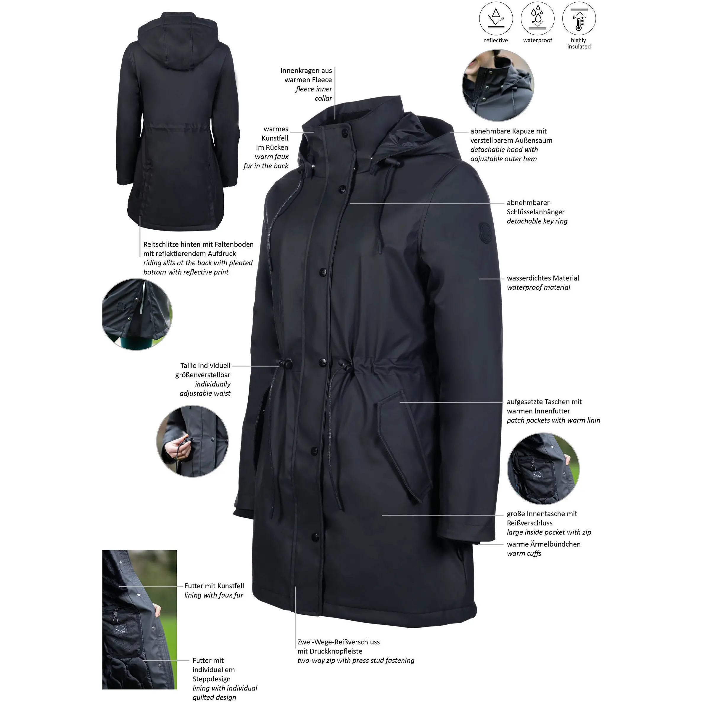 Damen Reitjacke DALLAS schwarz