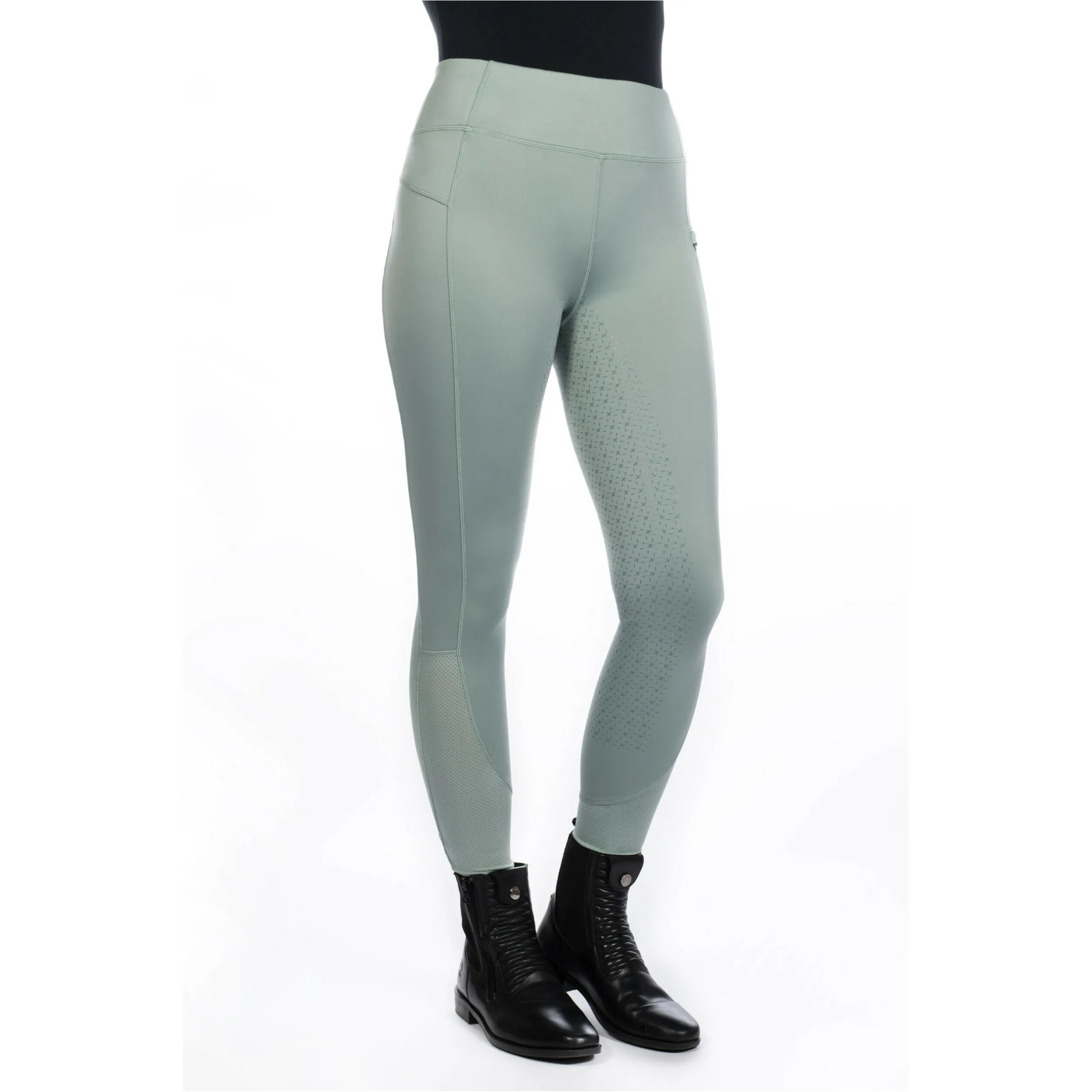 Damen Reitleggings Silikon Vollbesatz HARBOUR ISLAND salbei