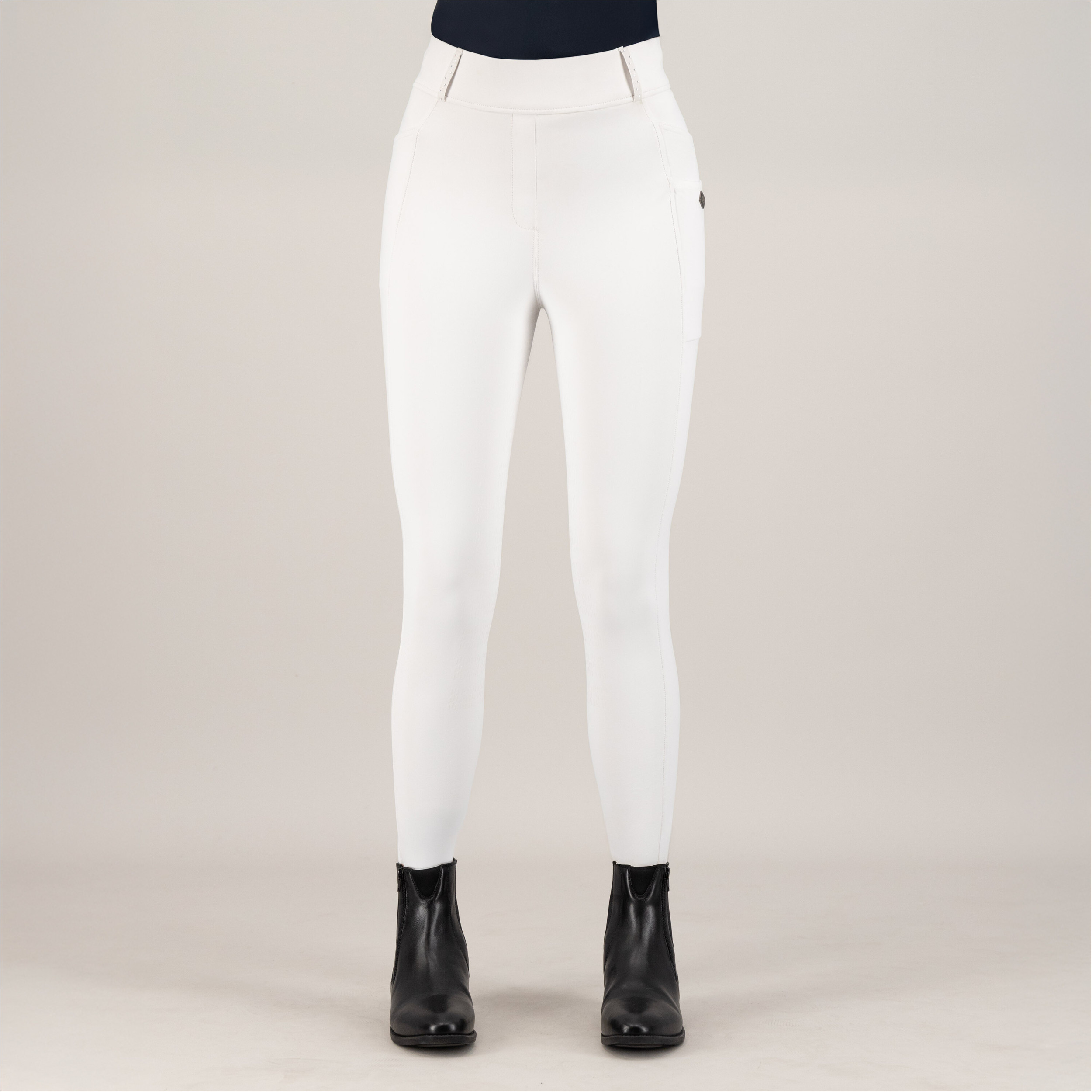 Damen Turnierreitleggings Silikon Vollbesatz IRHTamara weiß