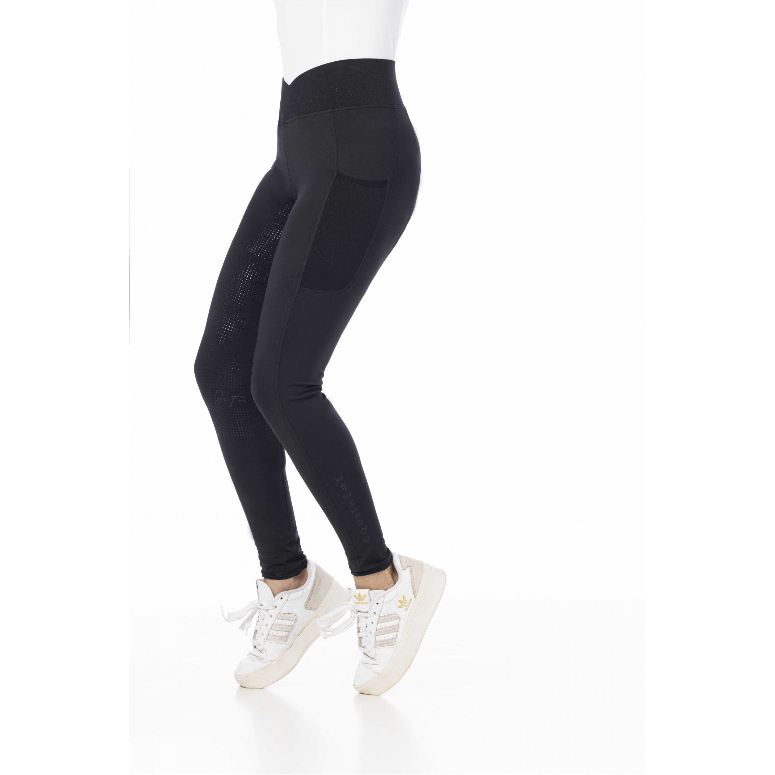 Damen Reitleggings Silikon Vollbesatz FLORA Kreuzbund schwarz