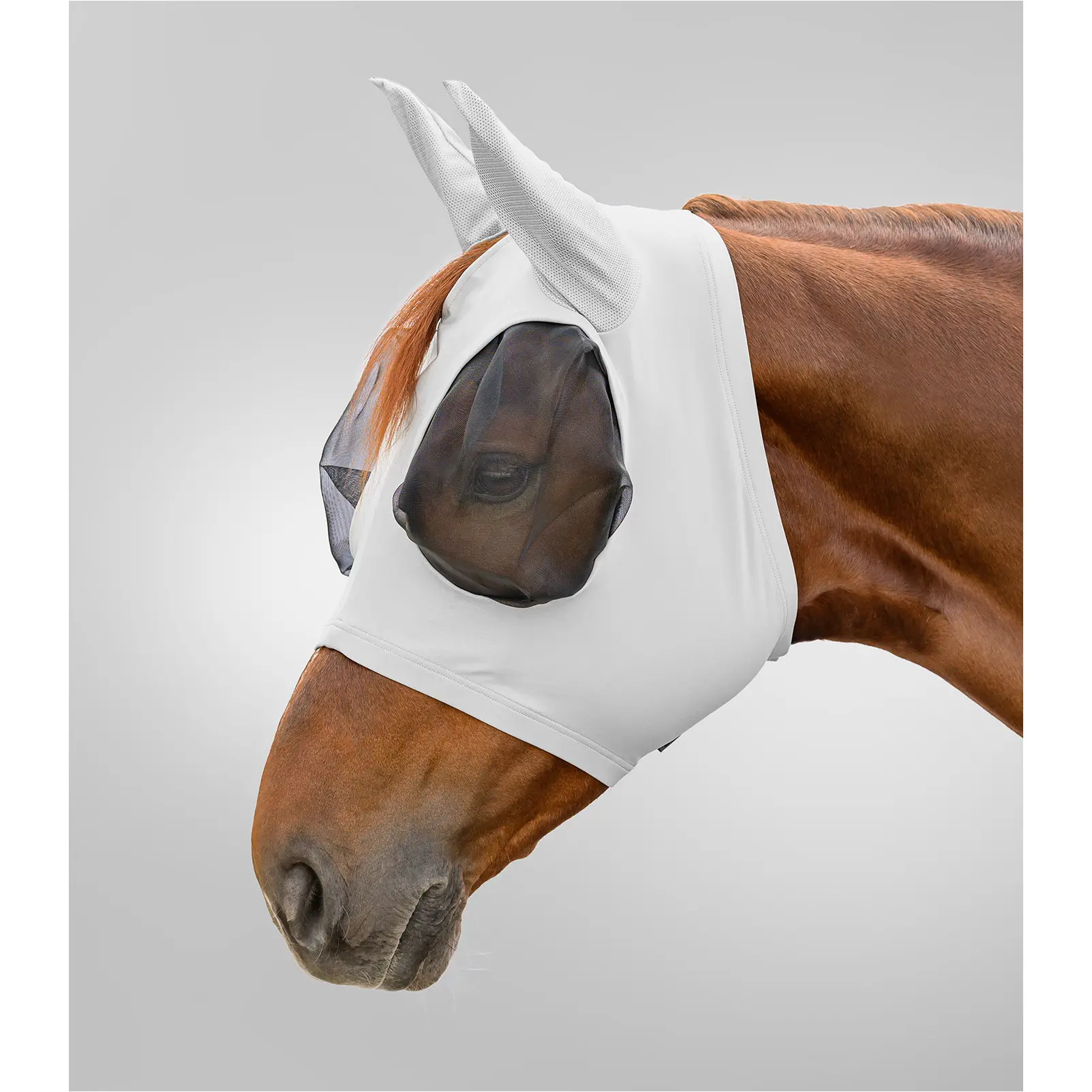 Fliegenmaske PUCK FLEX silbergrau