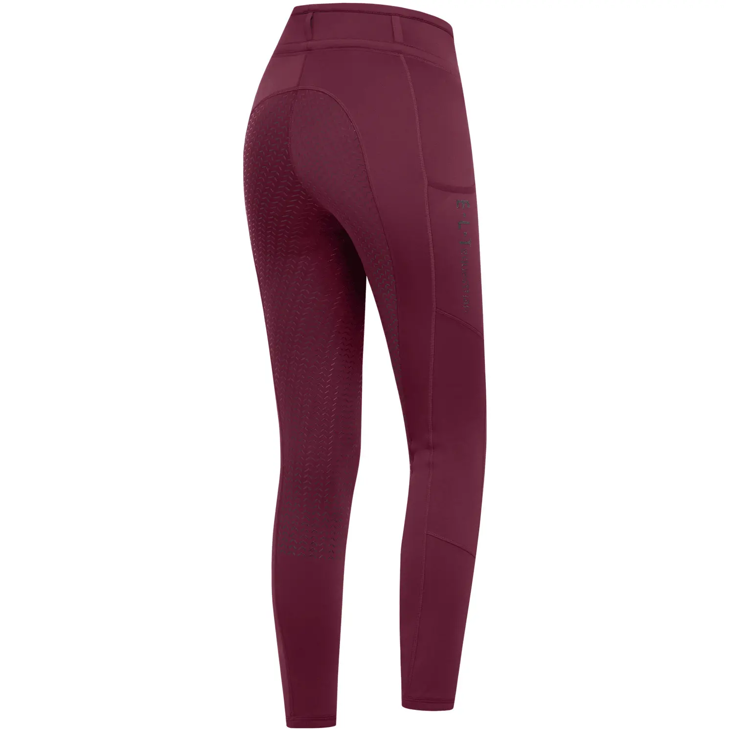 Damen Silikon Vollbesatz Reitleggings ELLA GLAM samtrot