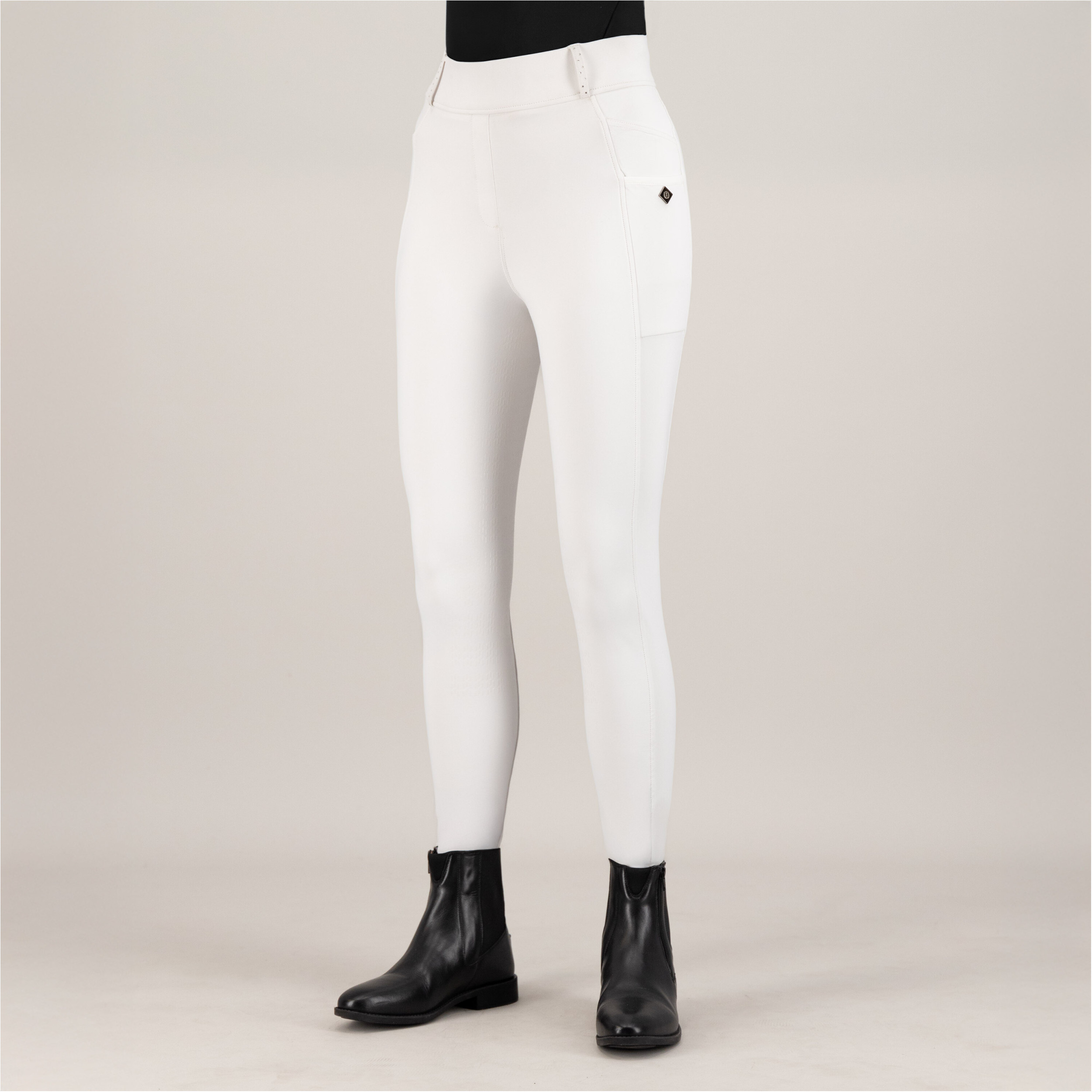 Damen Turnierreitleggings Silikon Vollbesatz IRHTamara weiß