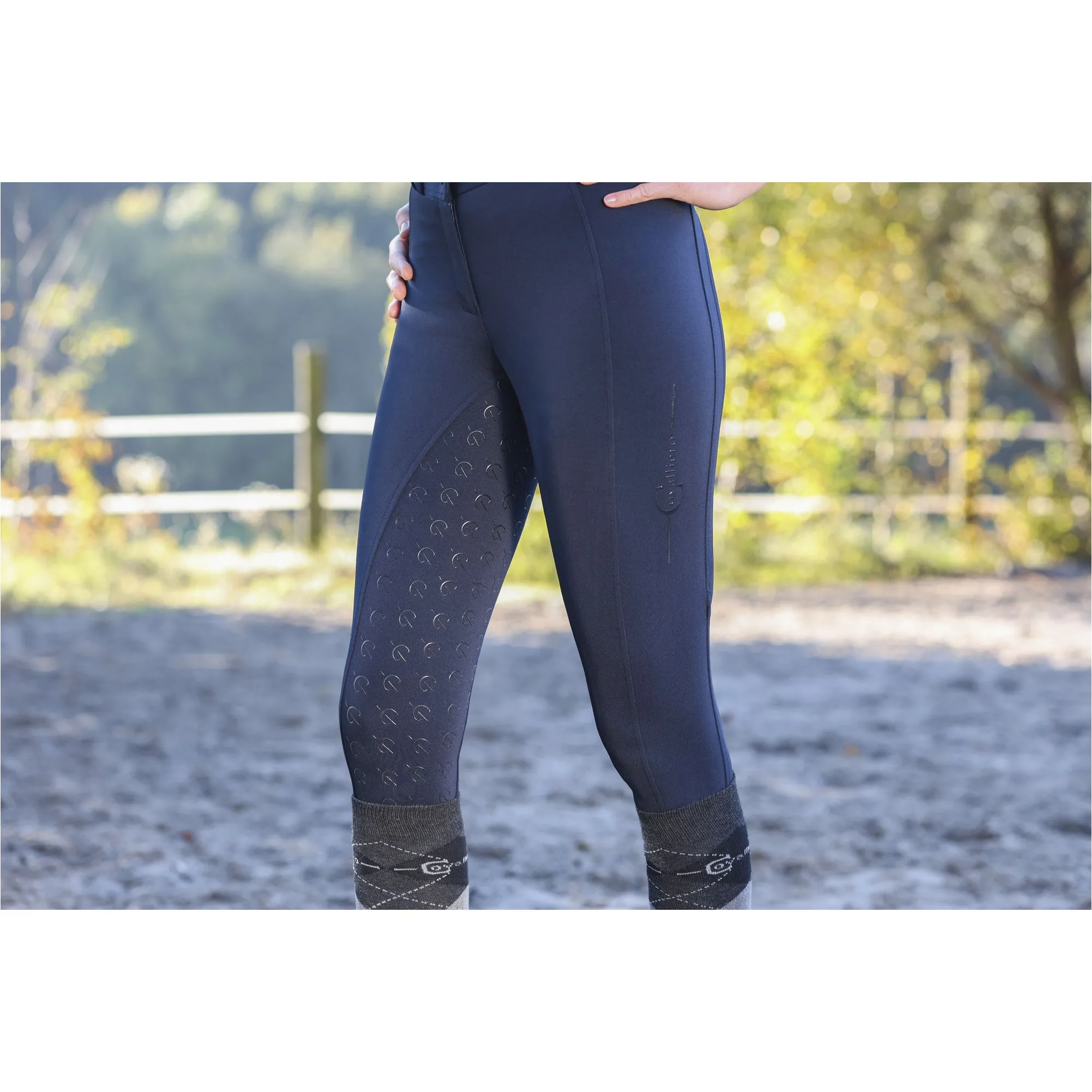 Damen Reithose Silikon Vollbesatz CLASSIC STAR navy