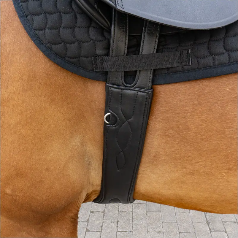 Ledersattelgurt ohne Elast COMFORT Softleder schwarz
