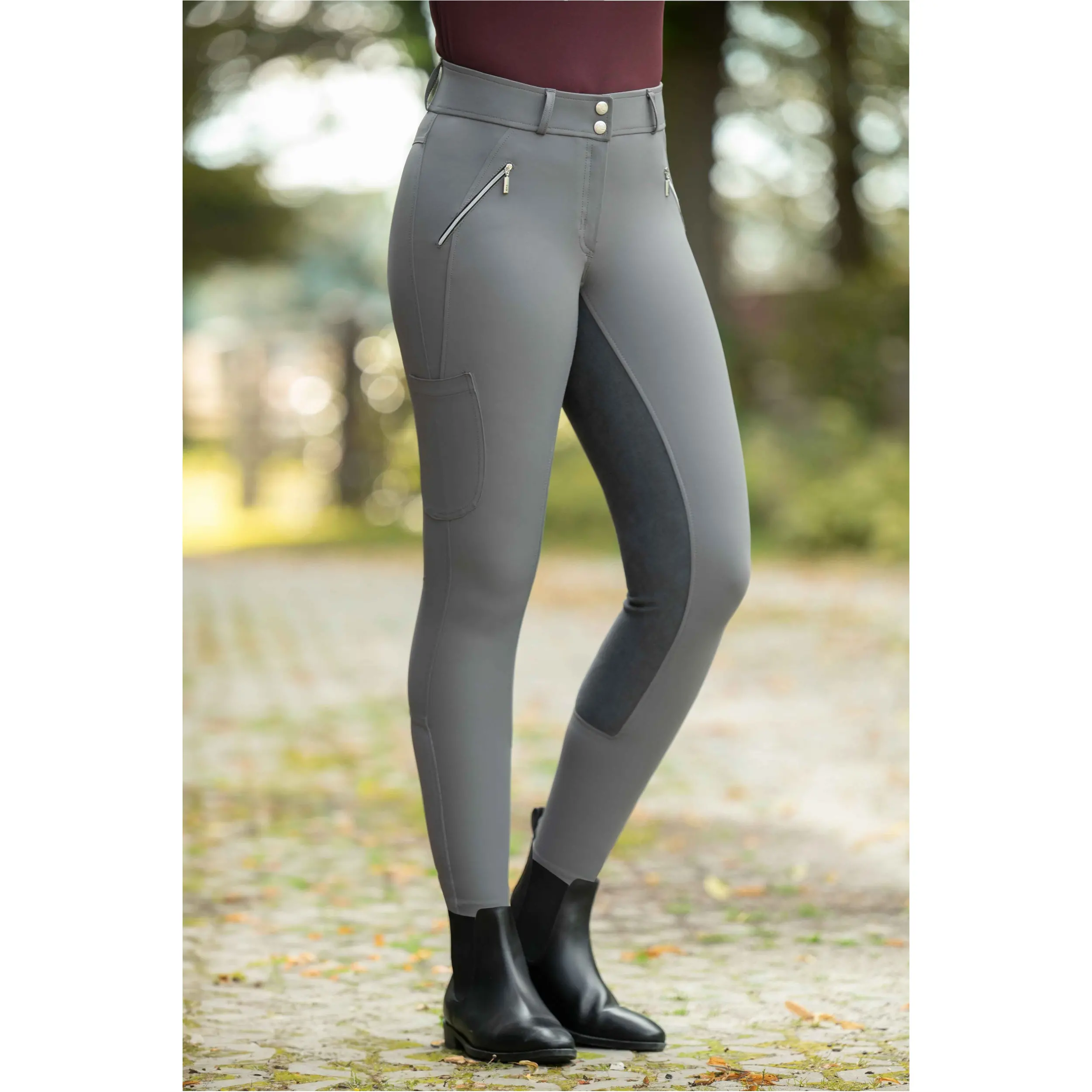 Damen Reithose Vollbesatz LIA HIGH WAIST ALOS grau