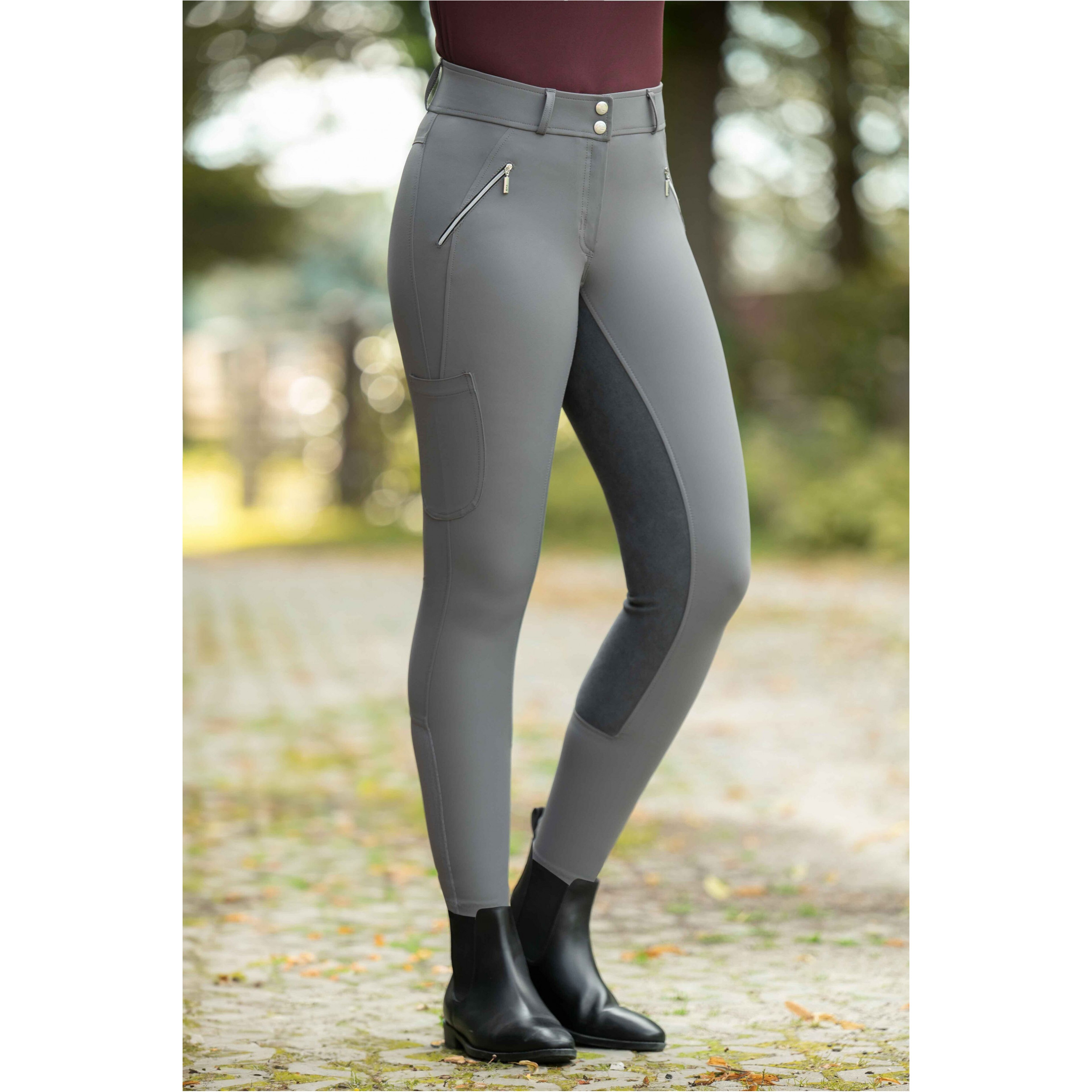 Damen Reithose Vollbesatz LIA HIGH WAIST ALOS grau