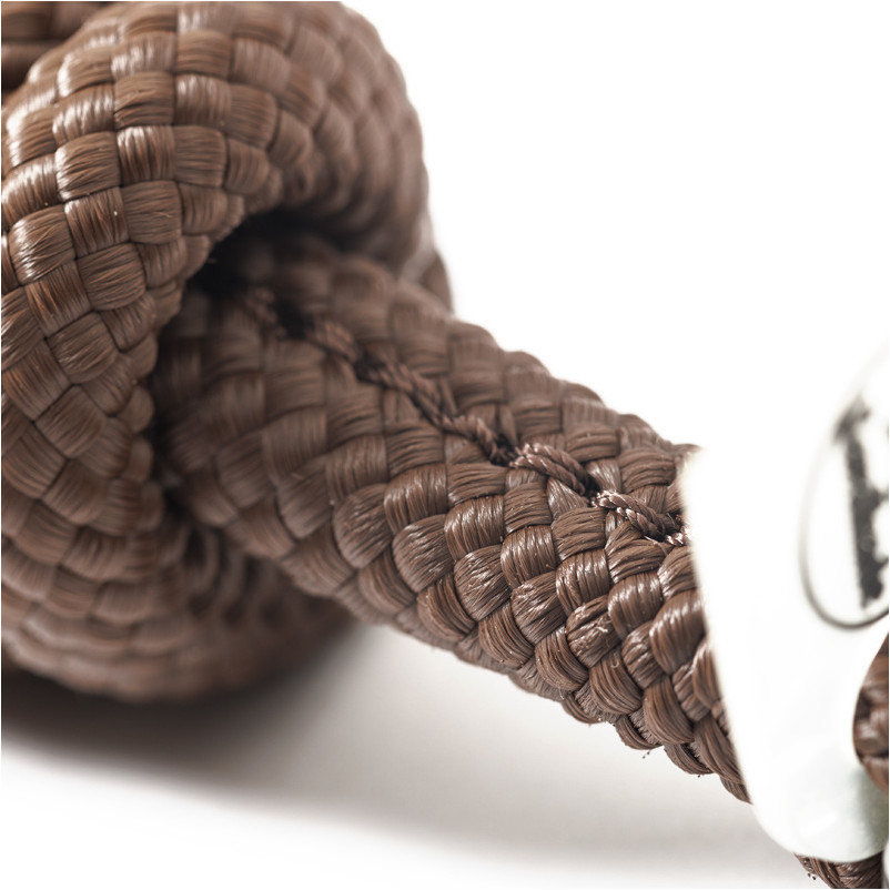 Führstrick mit Karabinerhaken braun