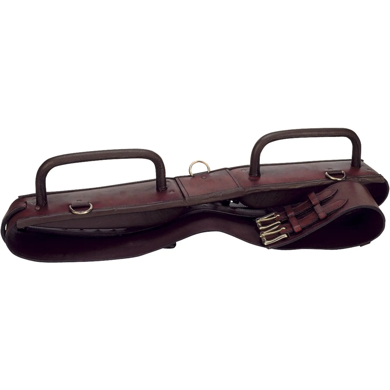 Voltegiergurt mit geschlossenen Handgriffen havana Warmblut