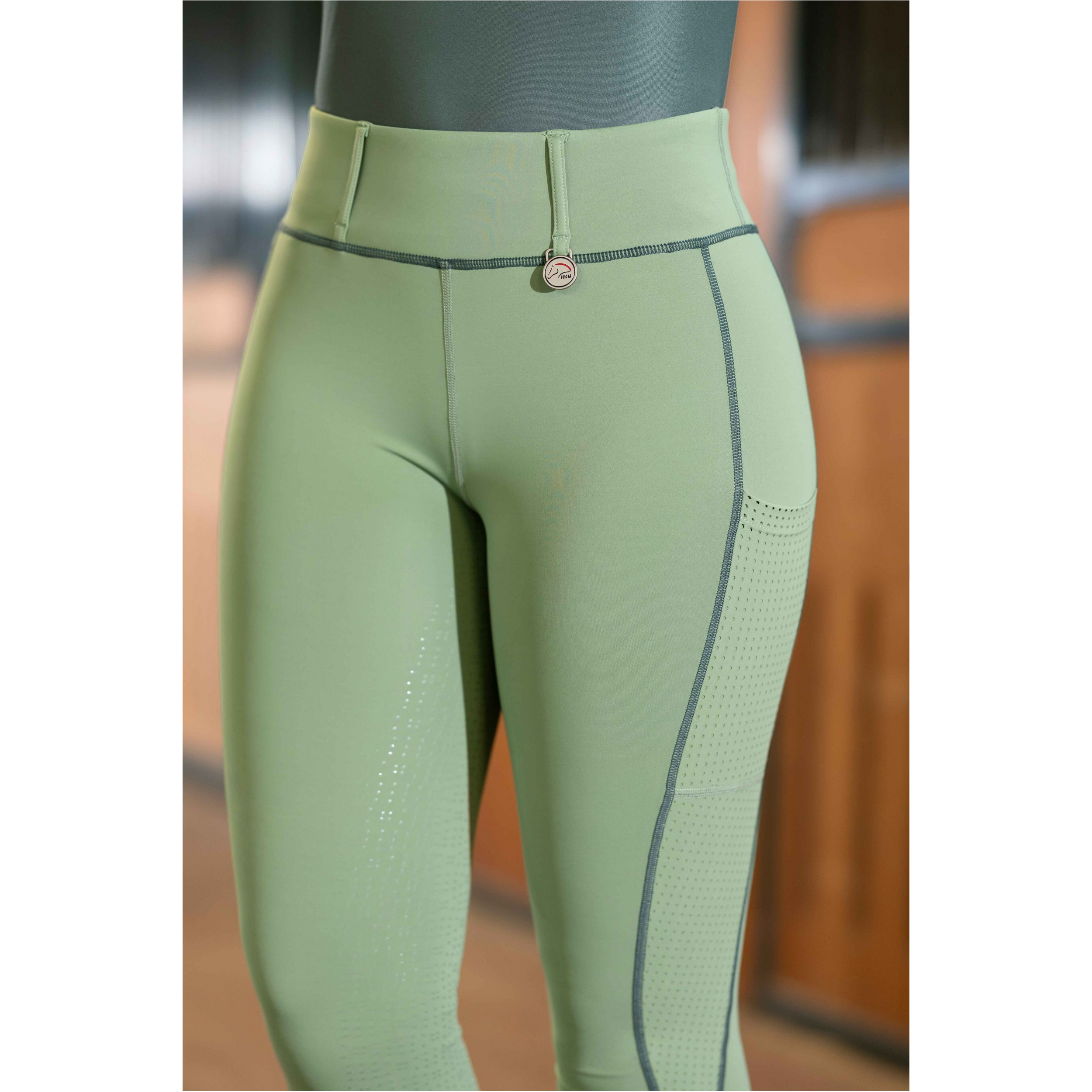 Damen Reitleggings Silikon Vollbesatz JUNA jade
